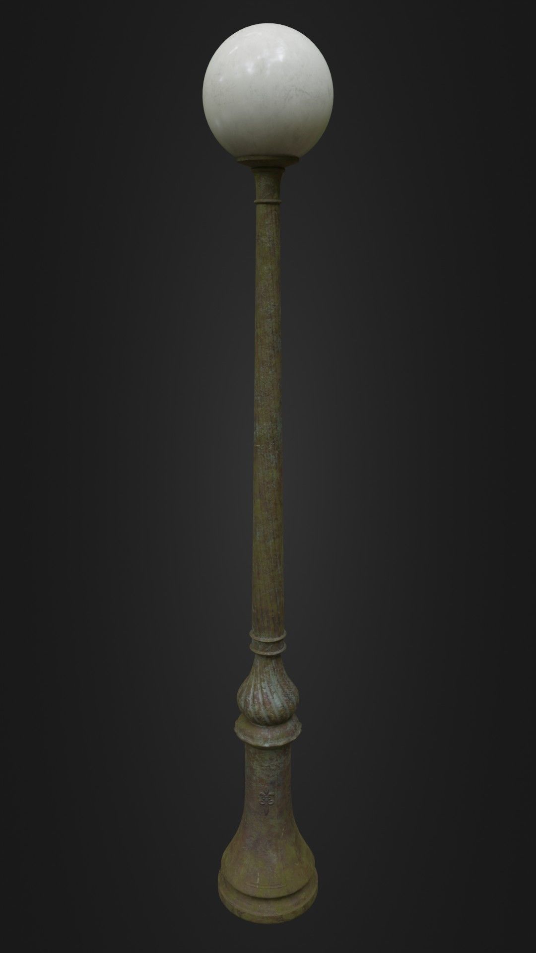 Old Worn Street Light Lamp post 08 Low-poly 3D model_40