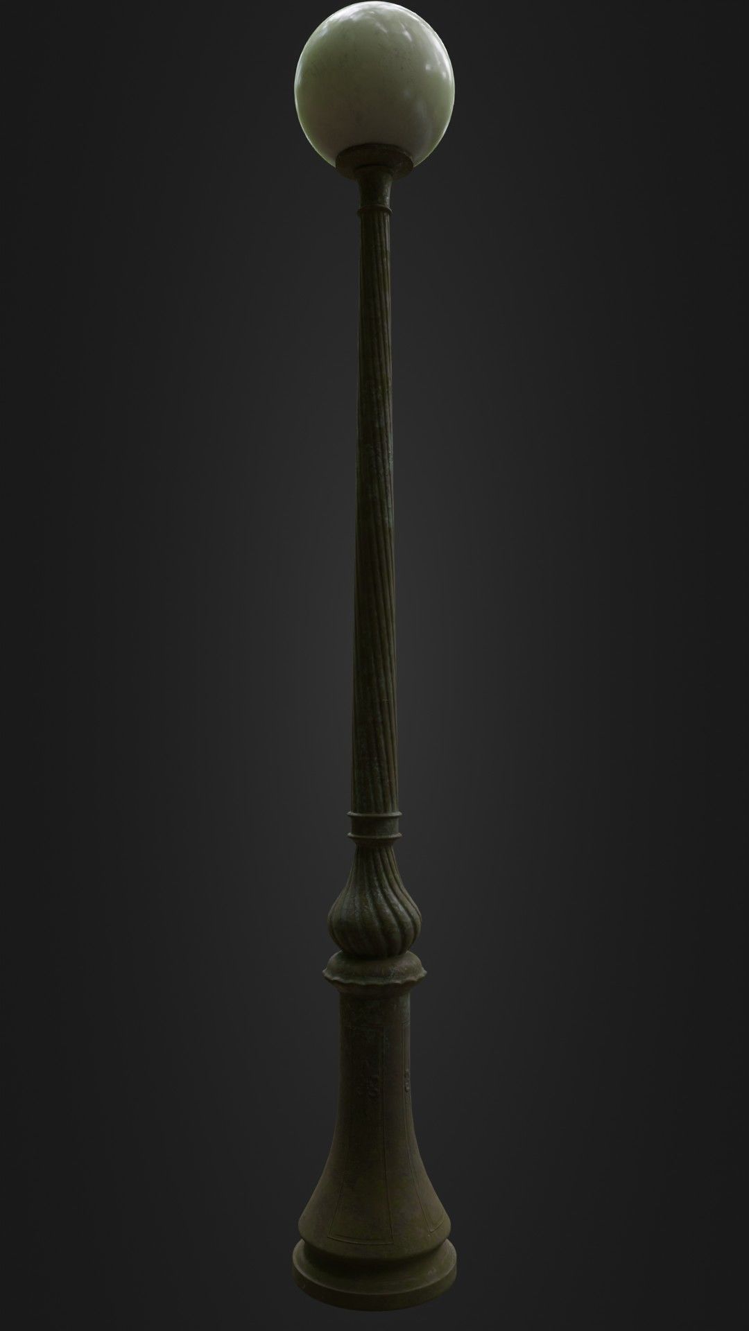 Old Worn Street Light Lamp post 08 Low-poly 3D model_19