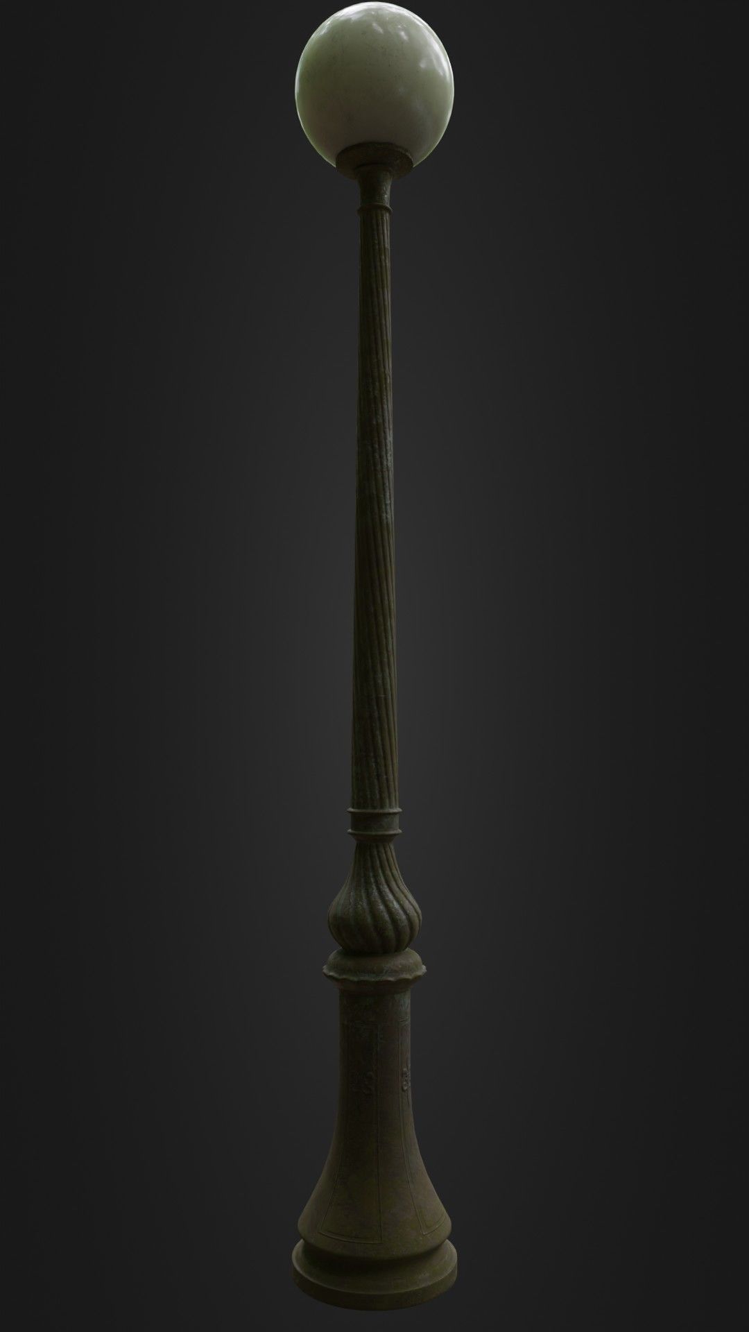 Old Worn Street Light Lamp post 08 Low-poly 3D model_18