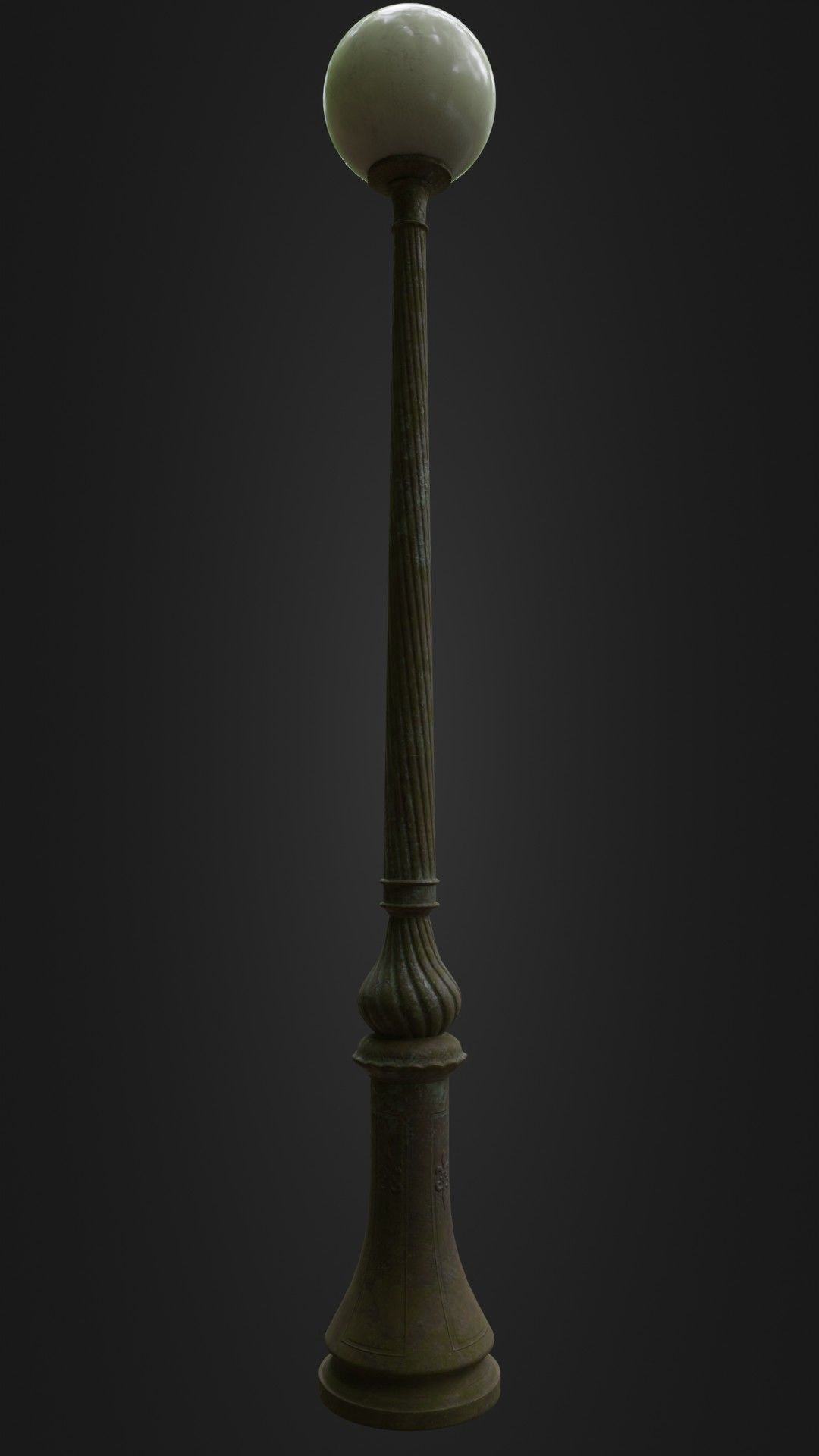 Old Worn Street Light Lamp post 08 Low-poly 3D model_17