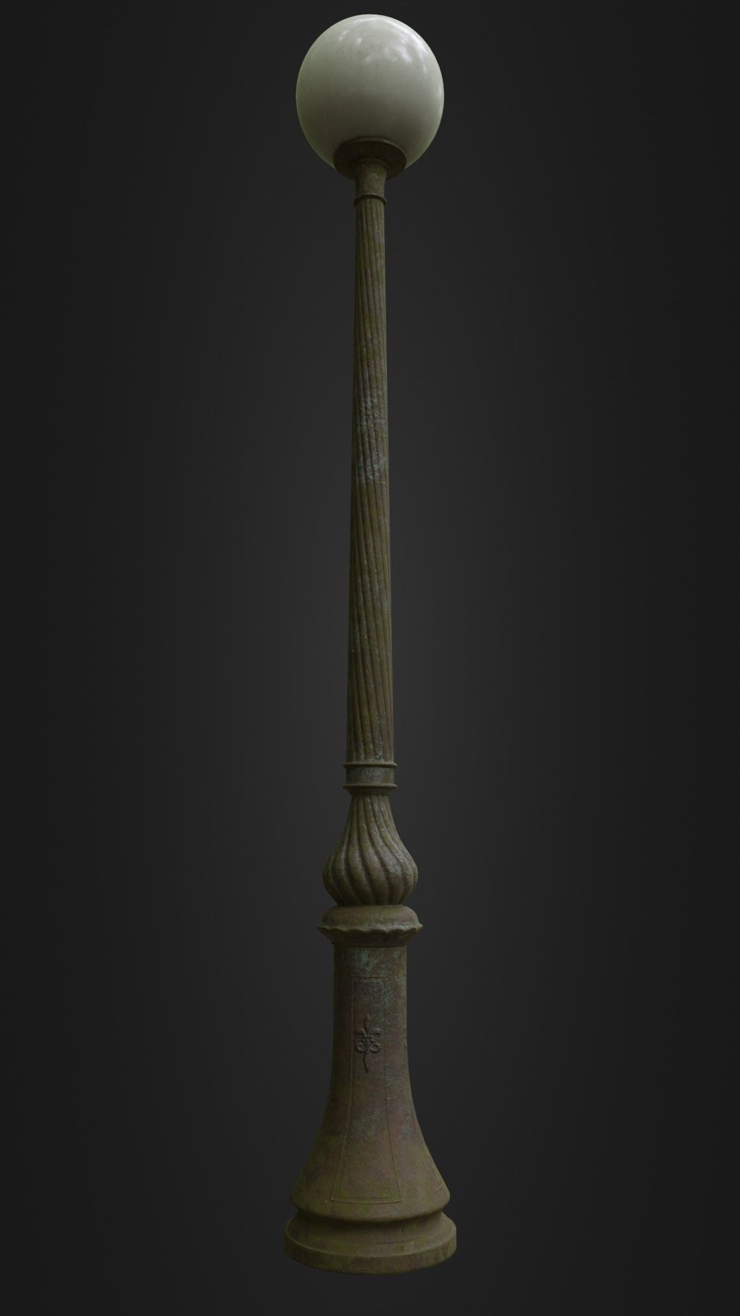 Old Worn Street Light Lamp post 08 Low-poly 3D model_10