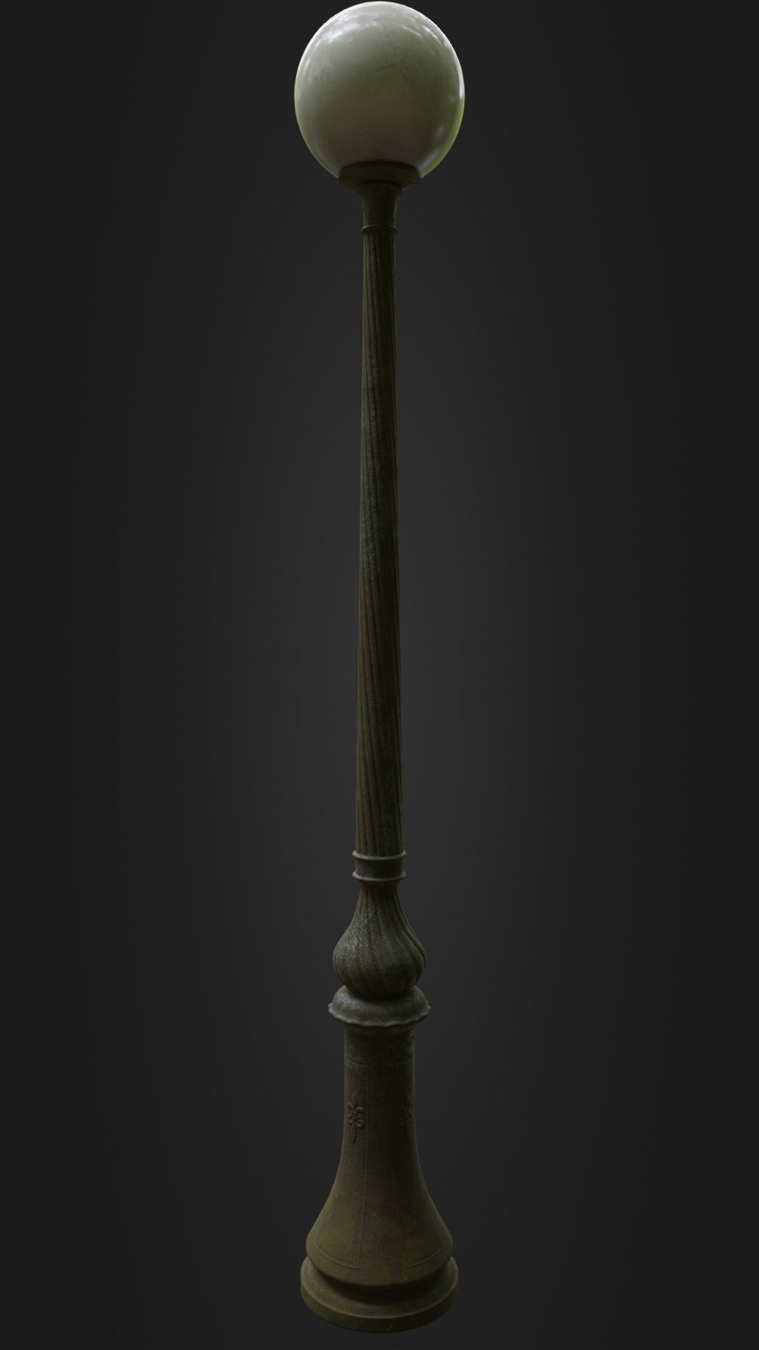 Old Worn Street Light Lamp post 08 Low-poly 3D model_26