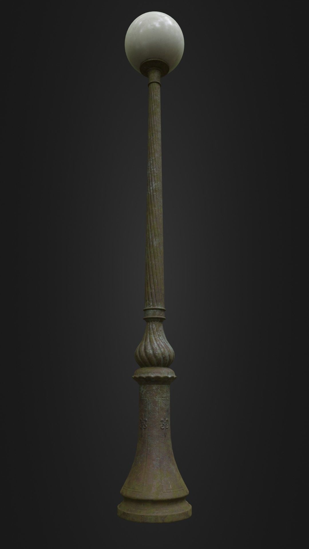 Old Worn Street Light Lamp post 08 Low-poly 3D model_5