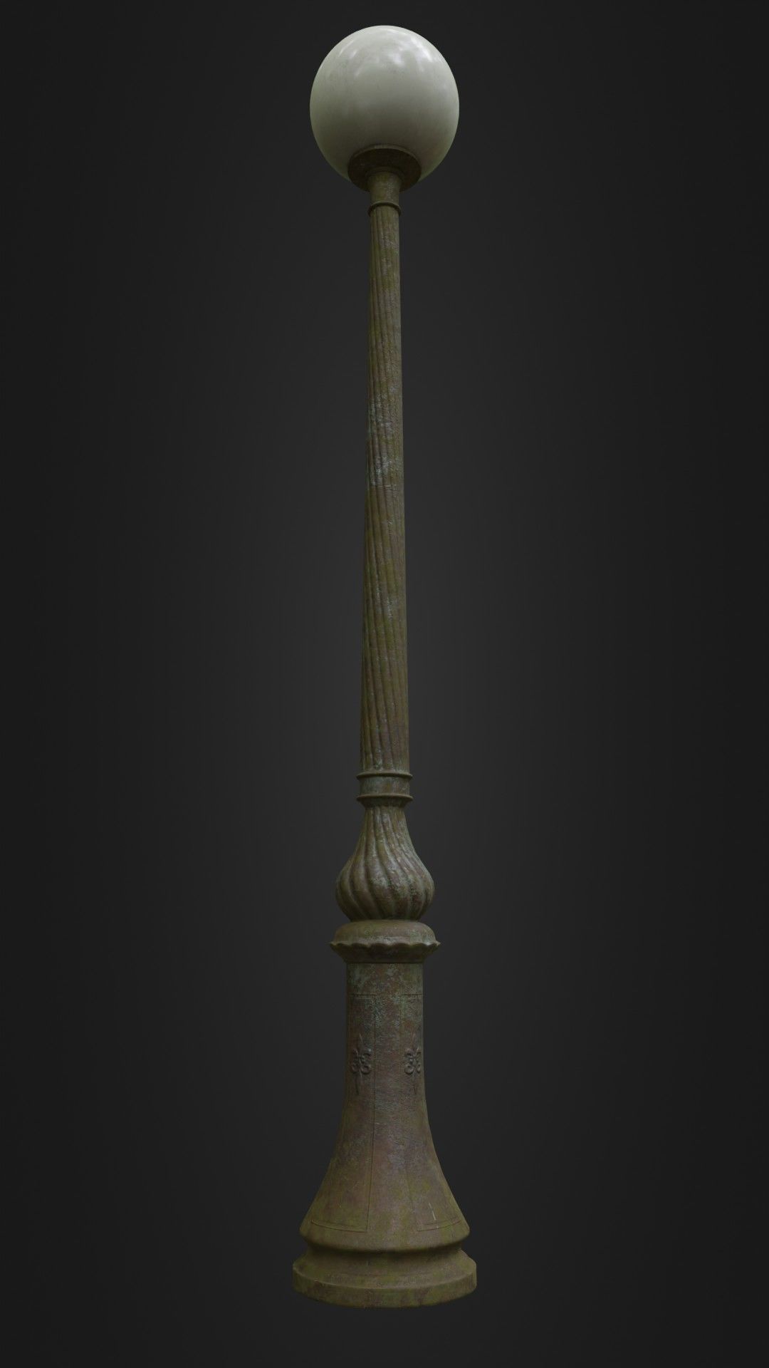 Old Worn Street Light Lamp post 08 Low-poly 3D model_6