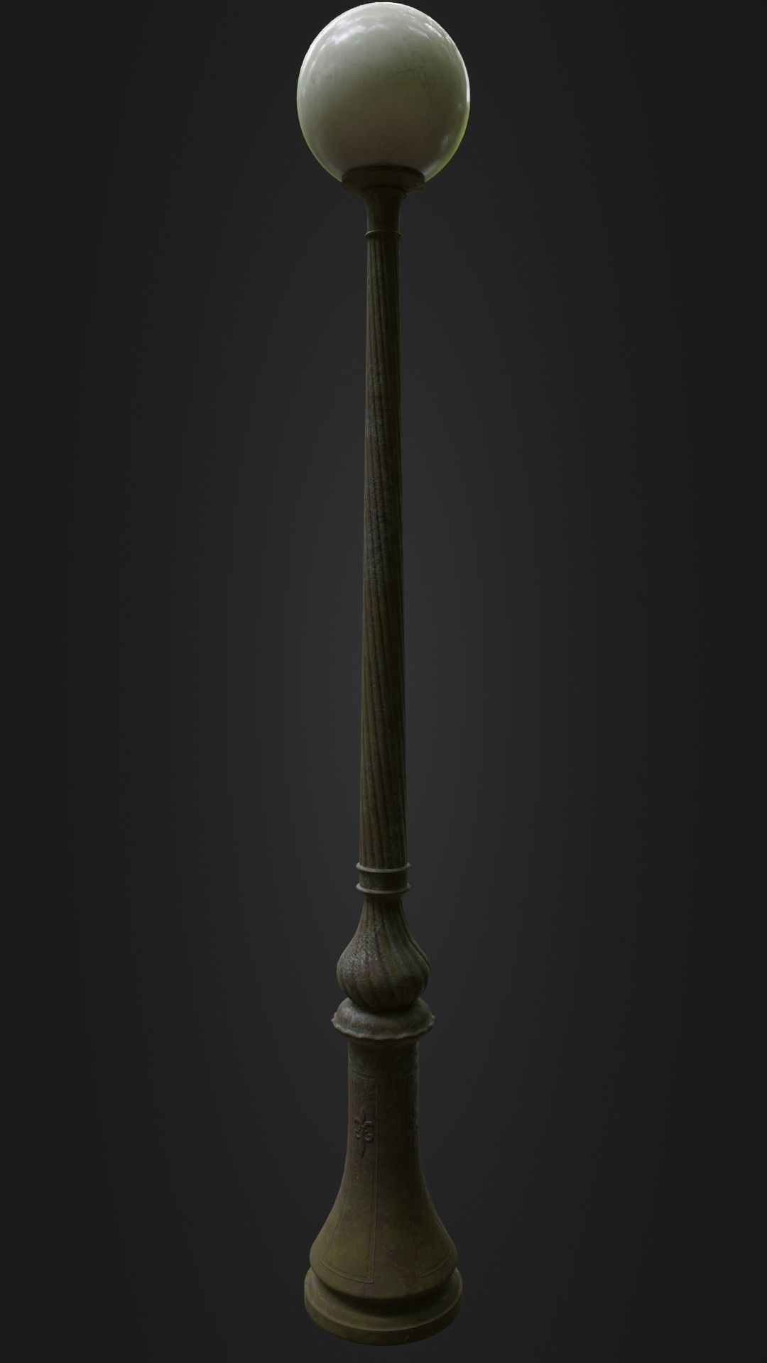 Old Worn Street Light Lamp post 08 Low-poly 3D model_27