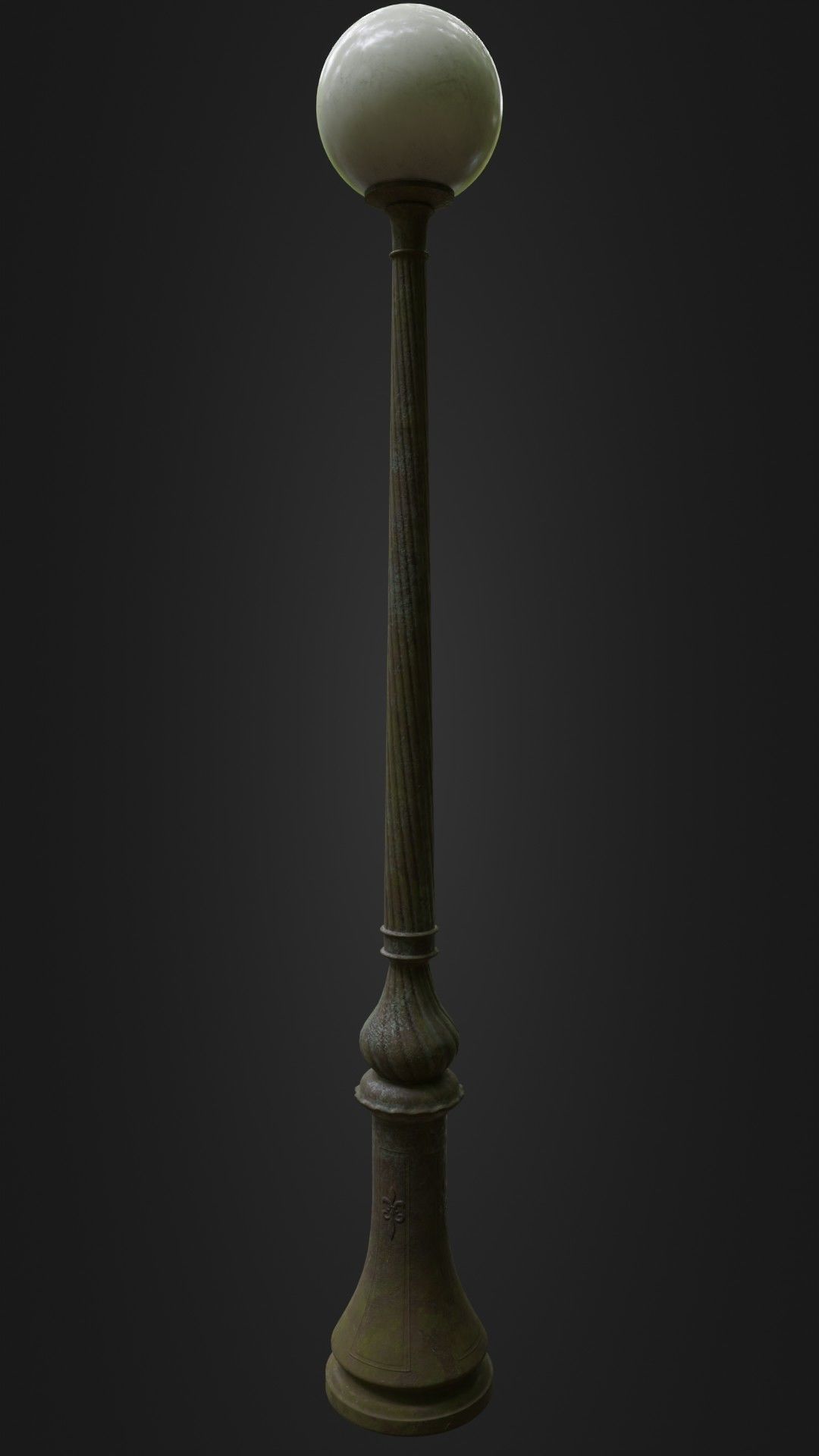 Old Worn Street Light Lamp post 08 Low-poly 3D model_28