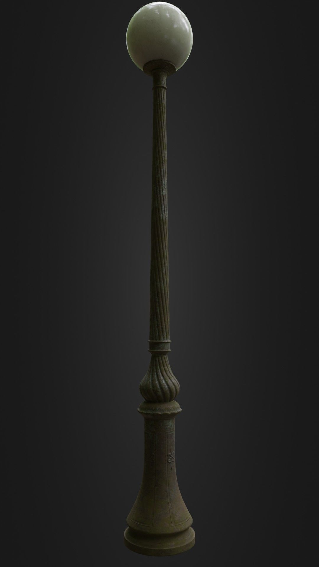 Old Worn Street Light Lamp post 08 Low-poly 3D model_16