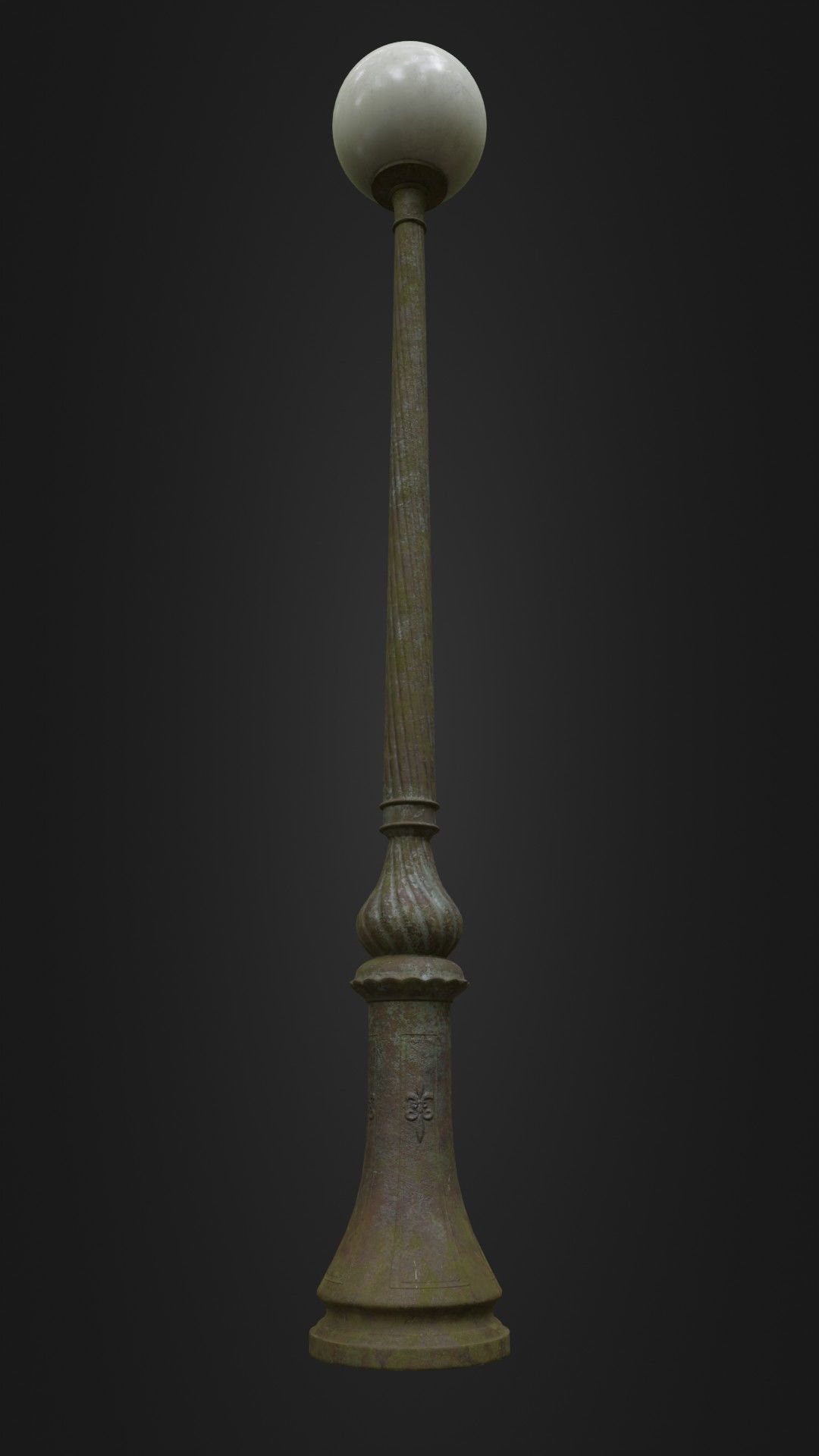 Old Worn Street Light Lamp post 08 Low-poly 3D model_2