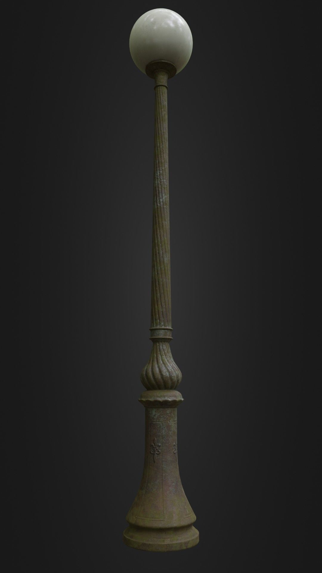 Old Worn Street Light Lamp post 08 Low-poly 3D model_8
