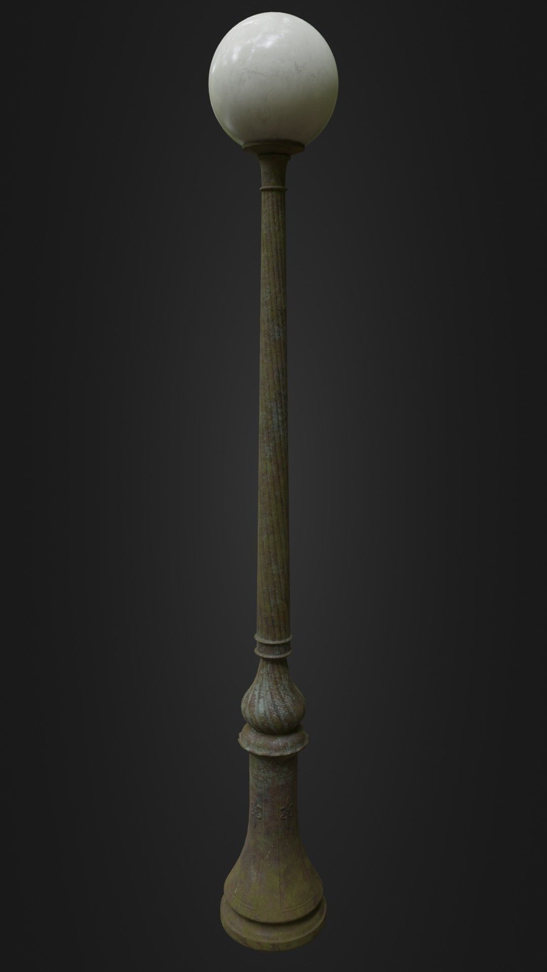 Old Worn Street Light Lamp post 08 Low-poly 3D model_35
