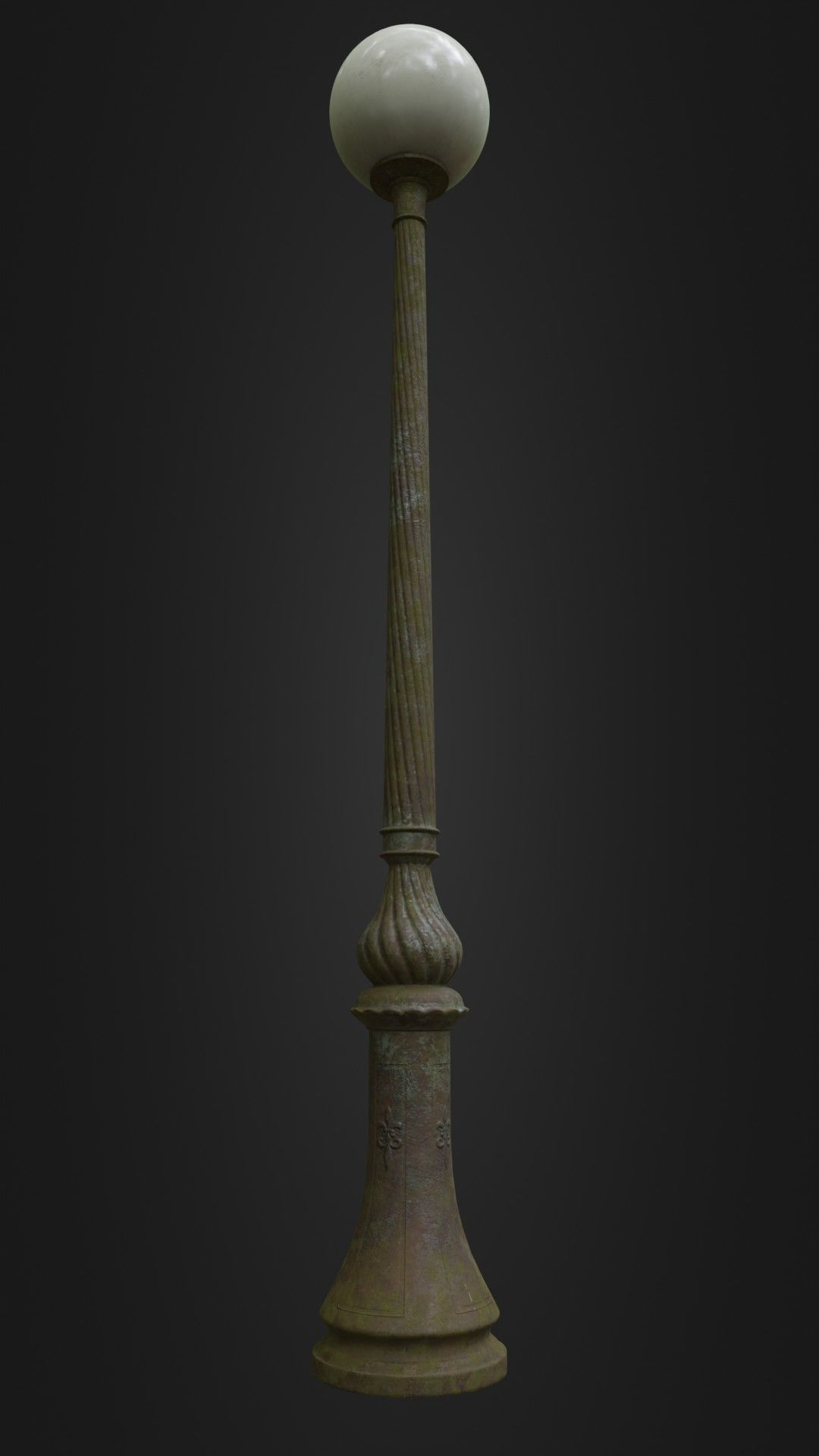 Old Worn Street Light Lamp post 08 Low-poly 3D model_7
