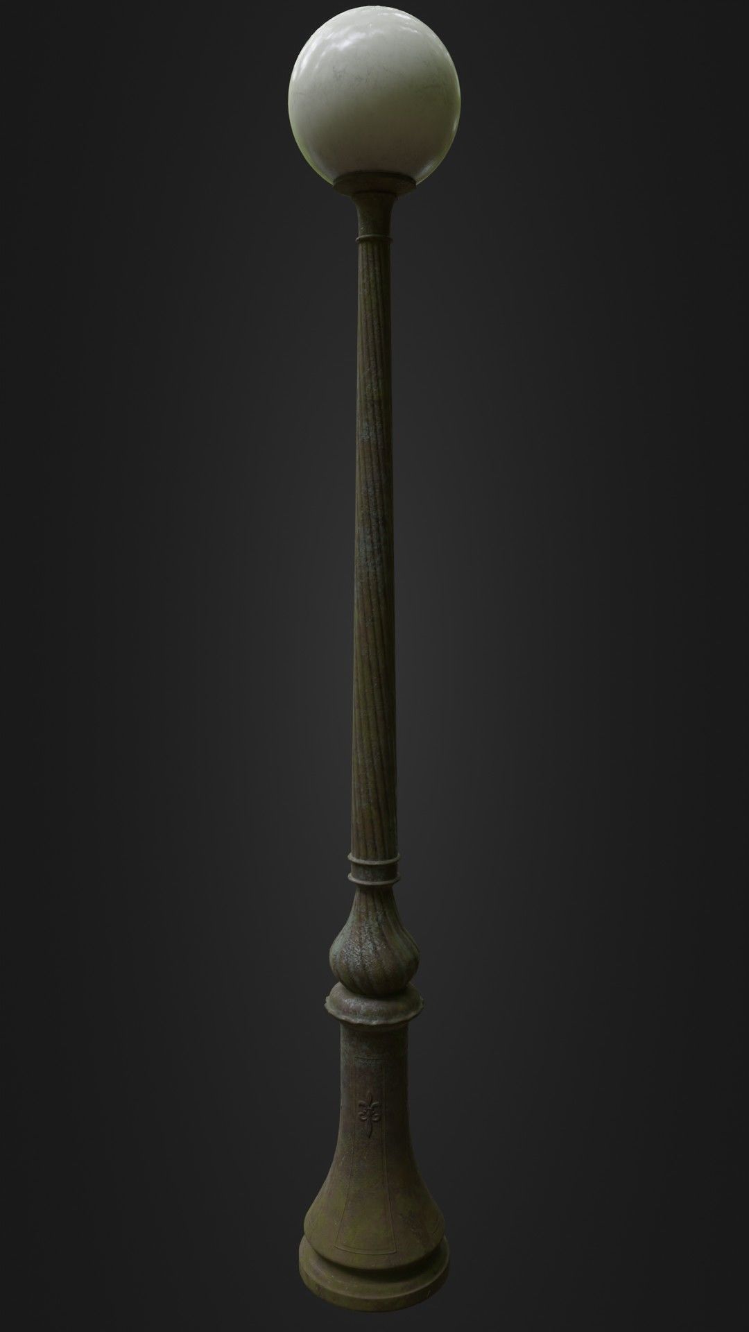 Old Worn Street Light Lamp post 08 Low-poly 3D model_30