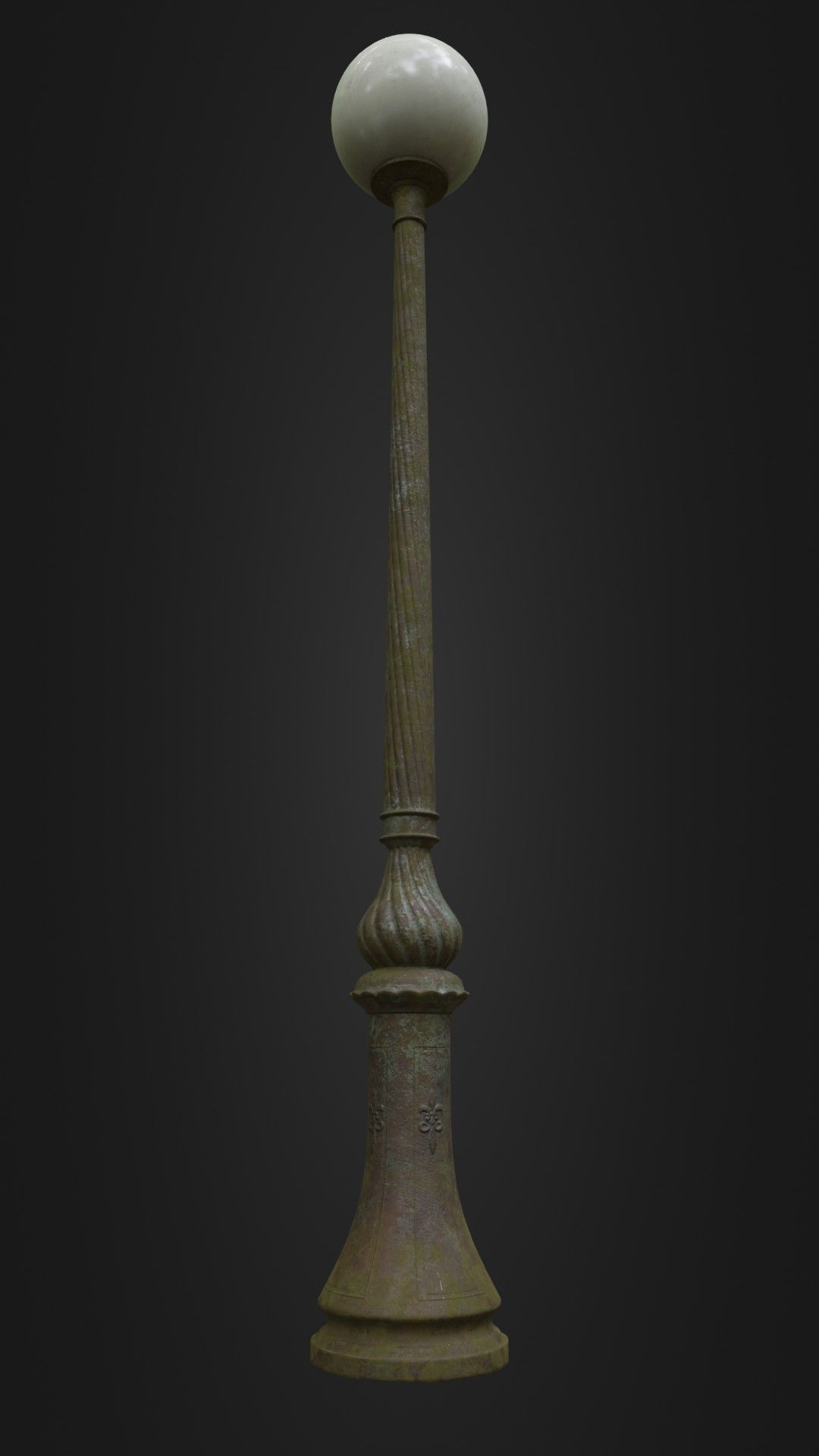 Old Worn Street Light Lamp post 08 Low-poly 3D model_4
