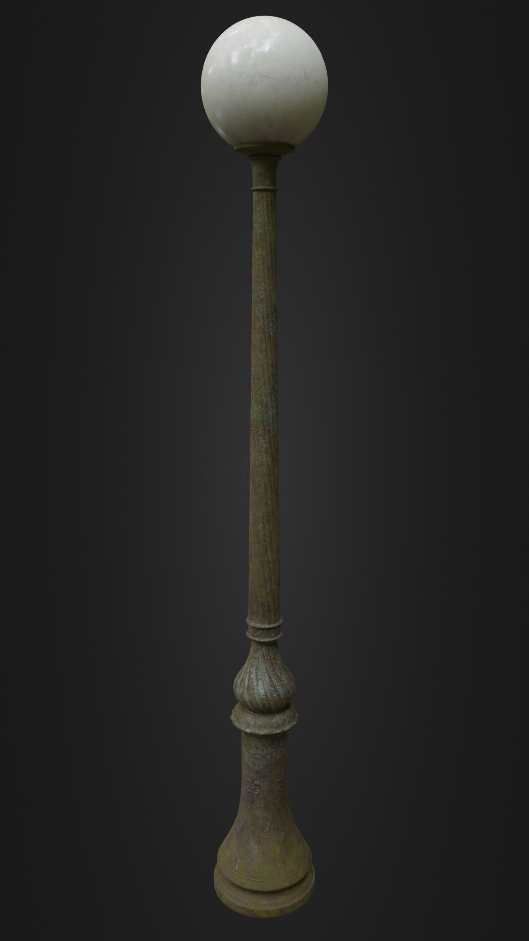 Old Worn Street Light Lamp post 08 Low-poly 3D model_37