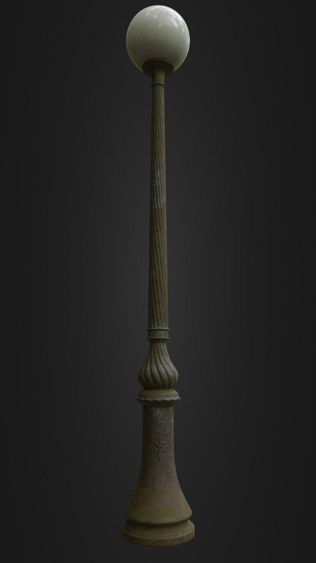 Old Worn Street Light Lamp post 08 Low-poly 3D model_11
