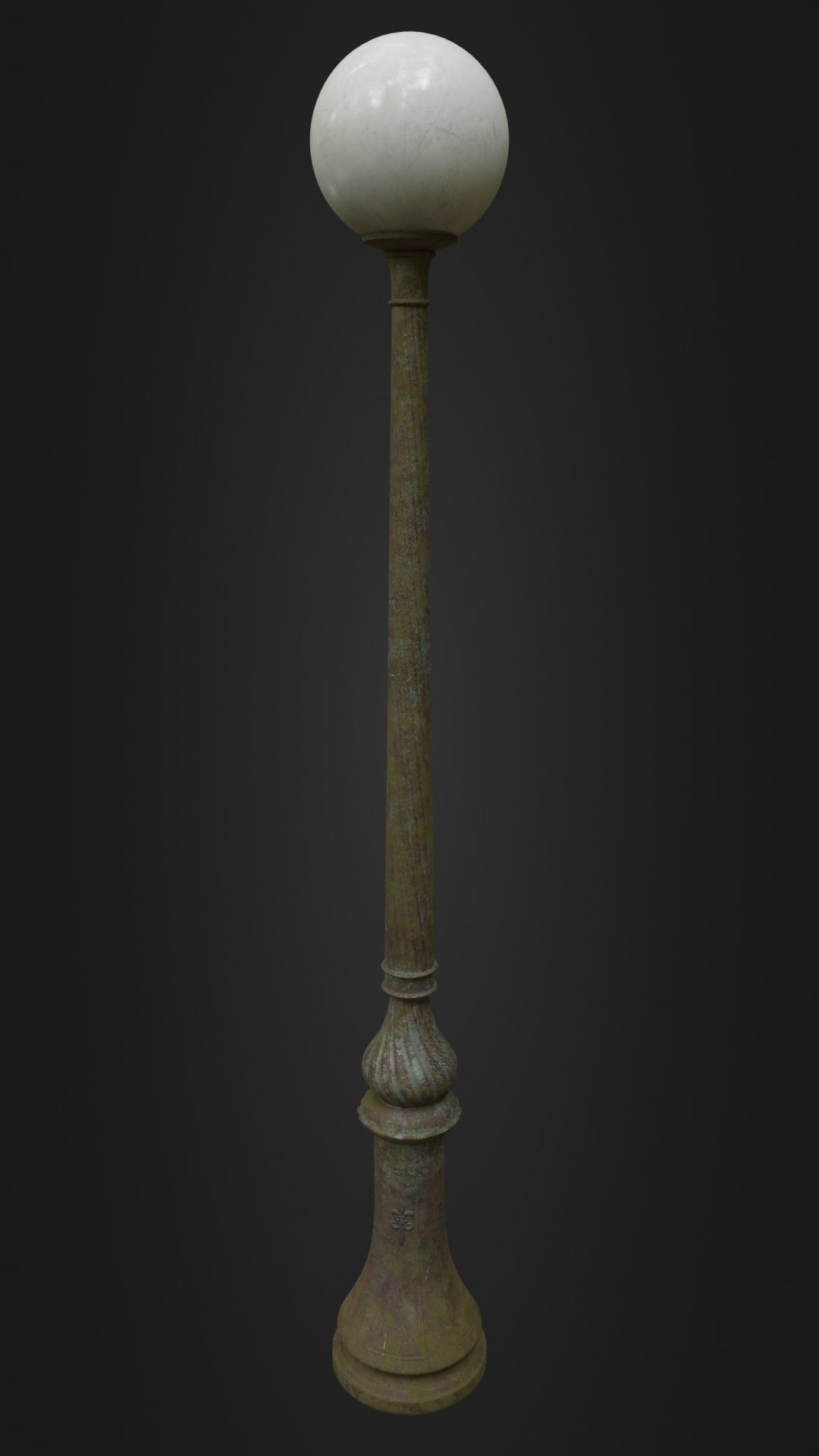 Old Worn Street Light Lamp post 08 Low-poly 3D model_39