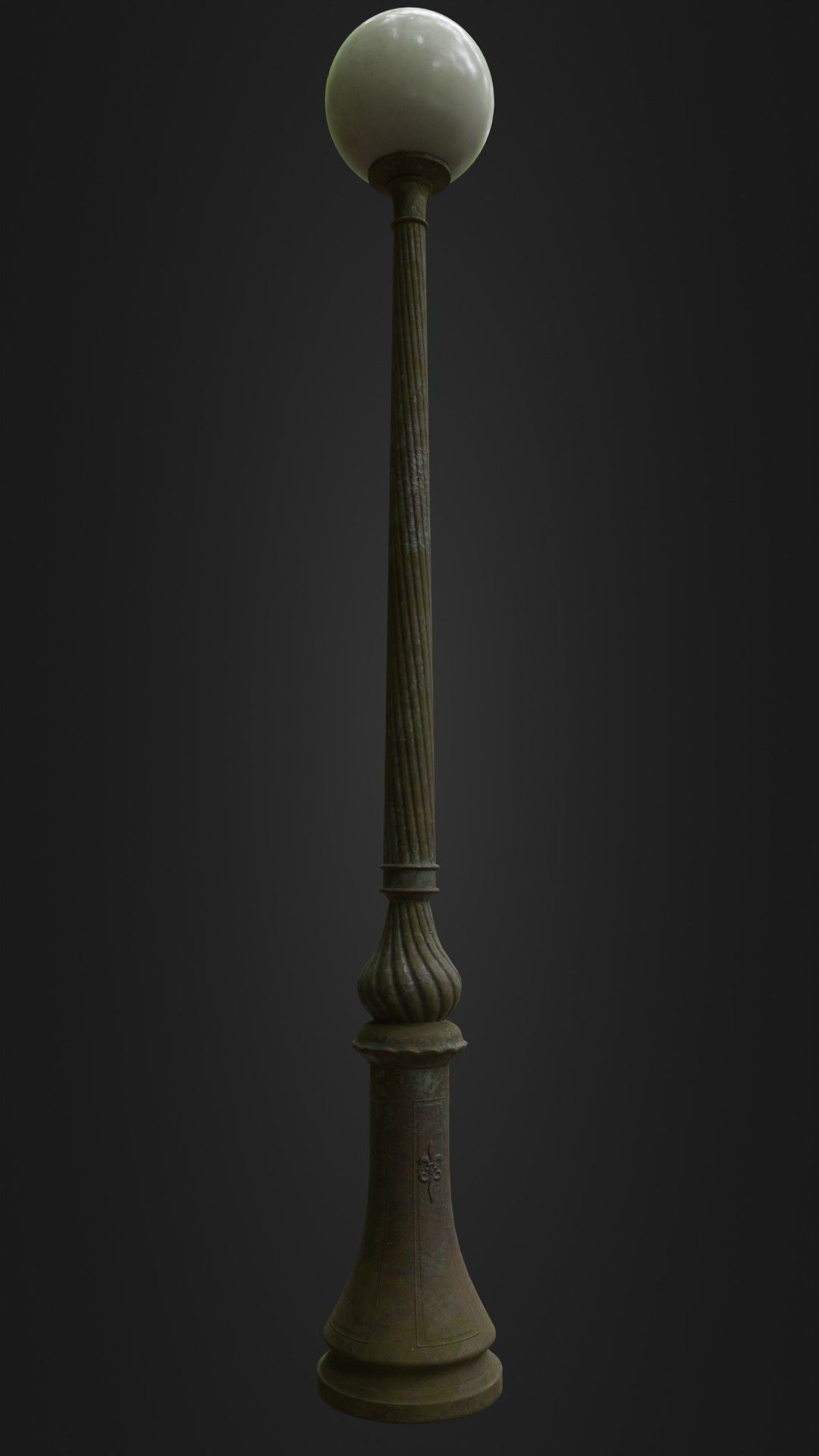 Old Worn Street Light Lamp post 08 Low-poly 3D model_14