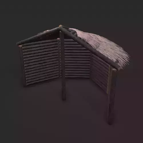Viking Hut D Low-poly 3D model