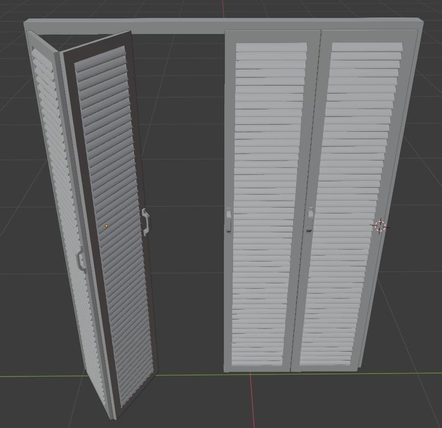 Closet Wardrobe with Bi-folding 4x doors 3D model_4