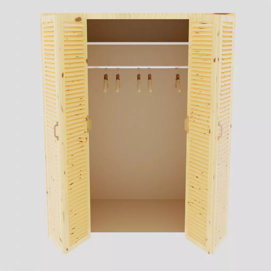 Closet Wardrobe with Bi-folding 4x doors 3D model_0
