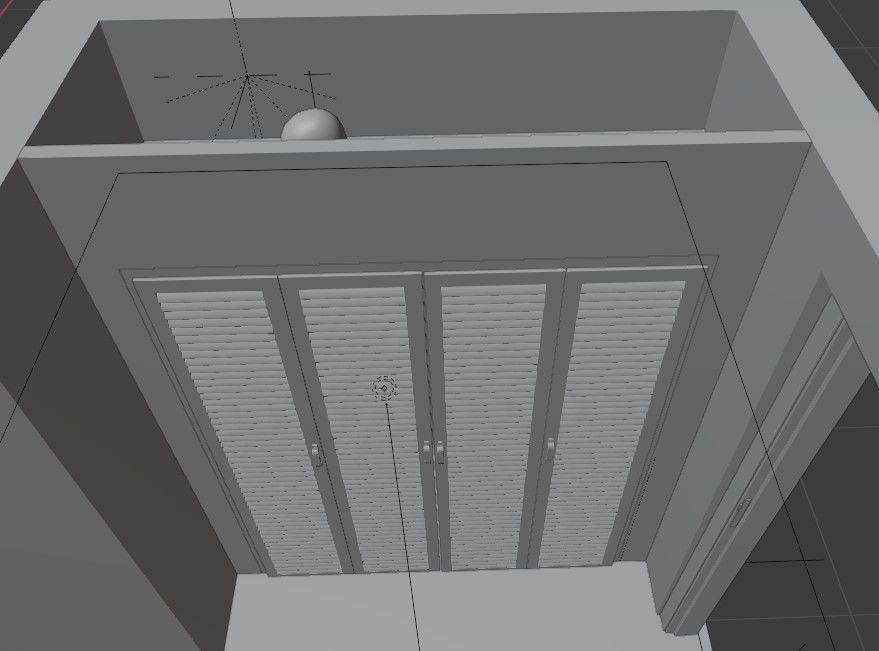 Closet Wardrobe with Bi-folding 4x doors 3D model_6