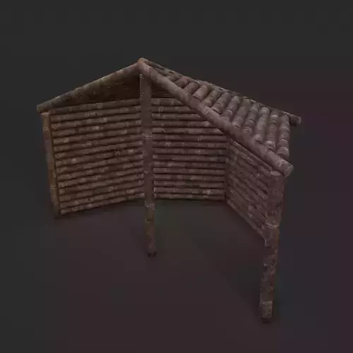 Viking Hut E Low-poly 3D model