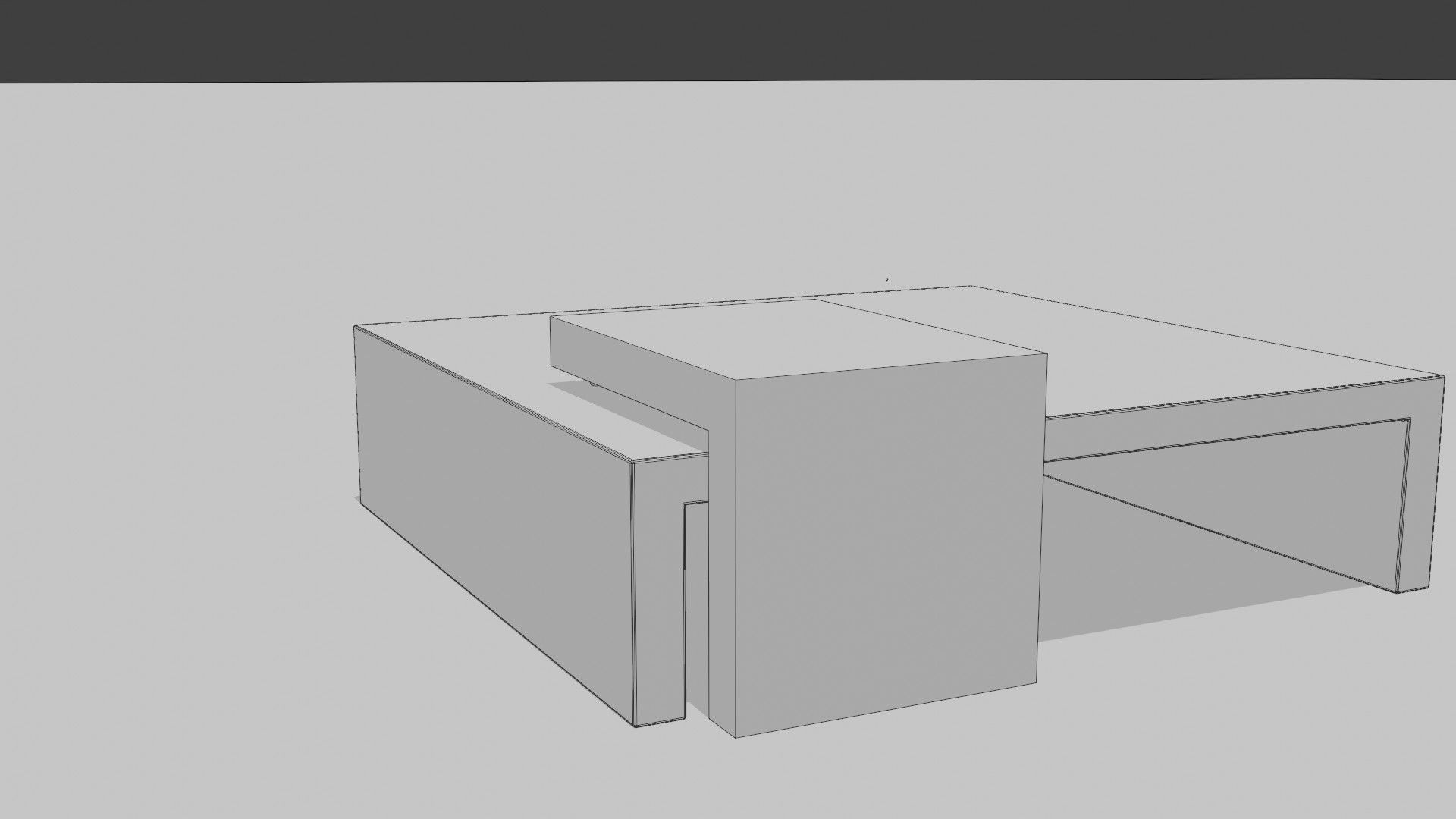 Stained Wood Coffee Table 3D model_10