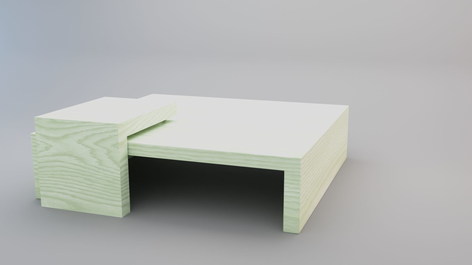 Stained Wood Coffee Table 3D model_4