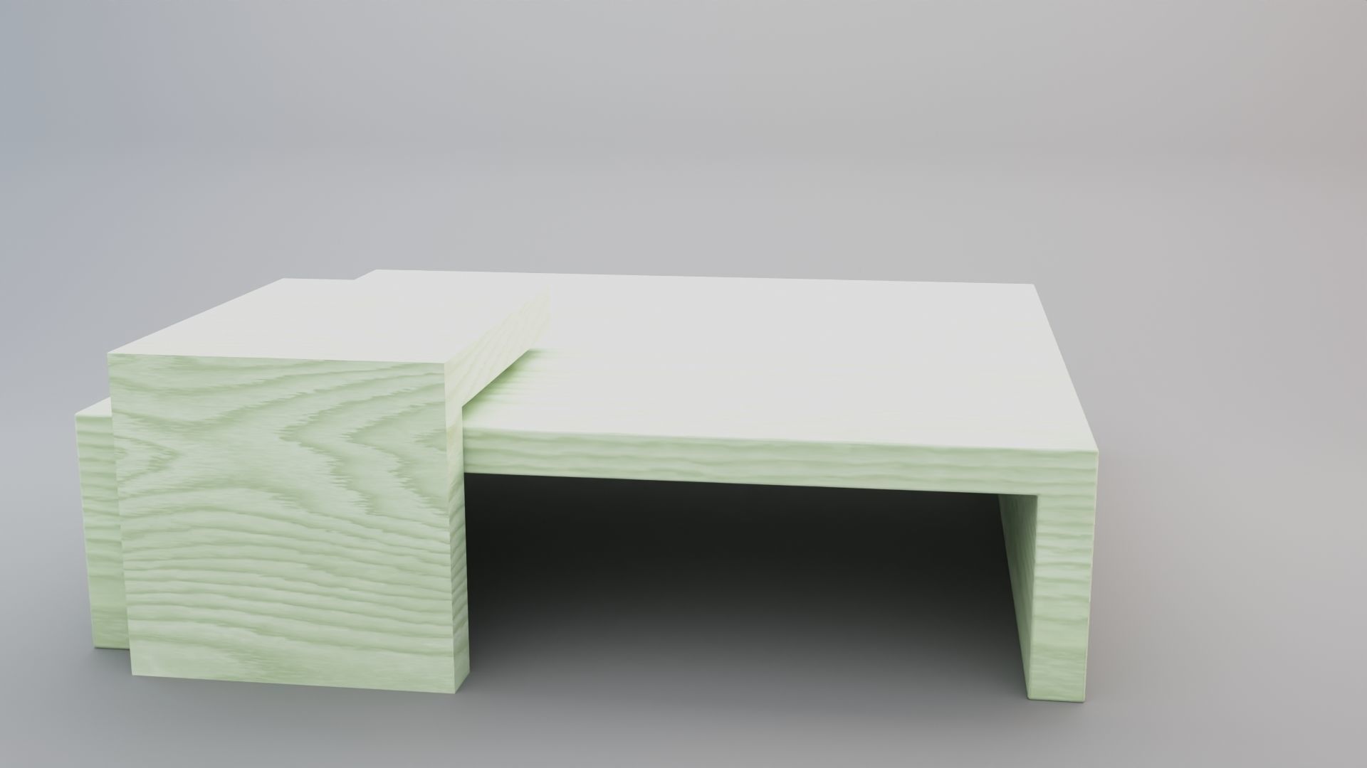 Stained Wood Coffee Table 3D model_7