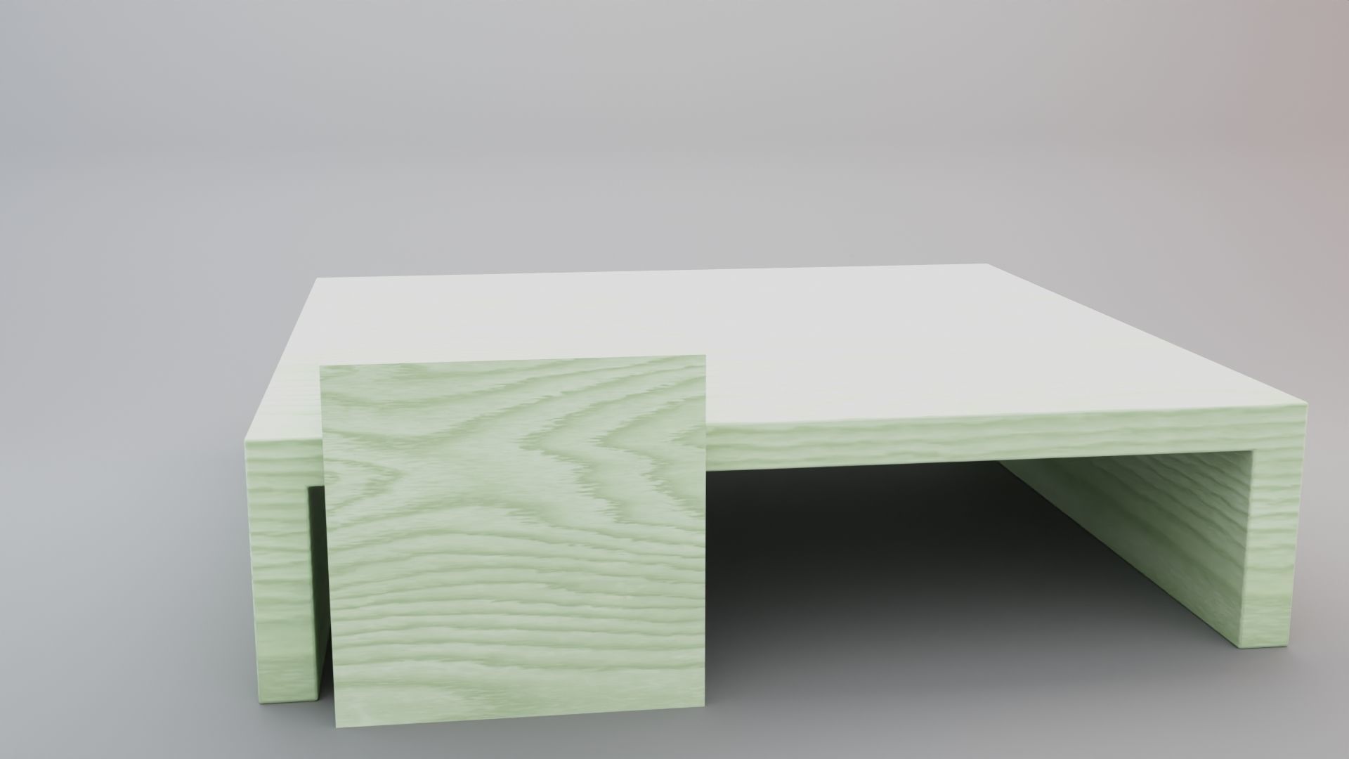 Stained Wood Coffee Table 3D model_13