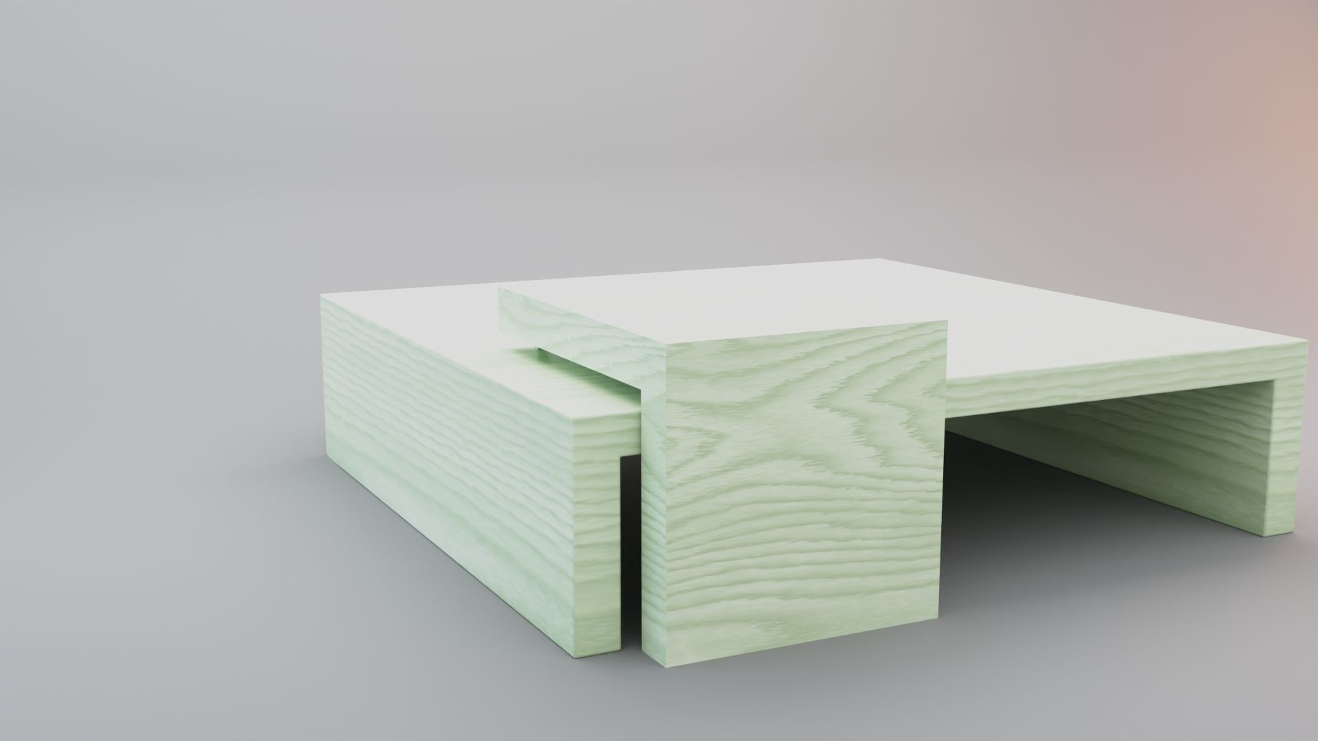 Stained Wood Coffee Table 3D model_8