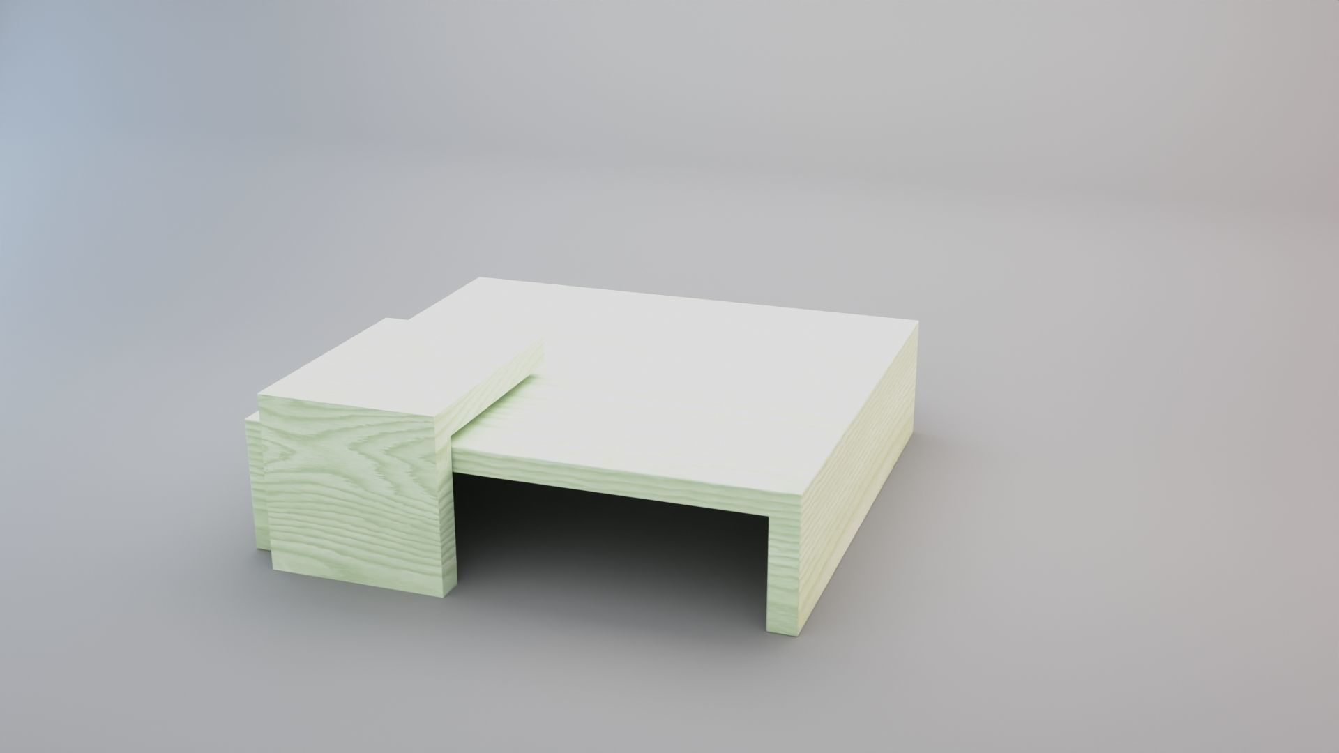 Stained Wood Coffee Table 3D model_5