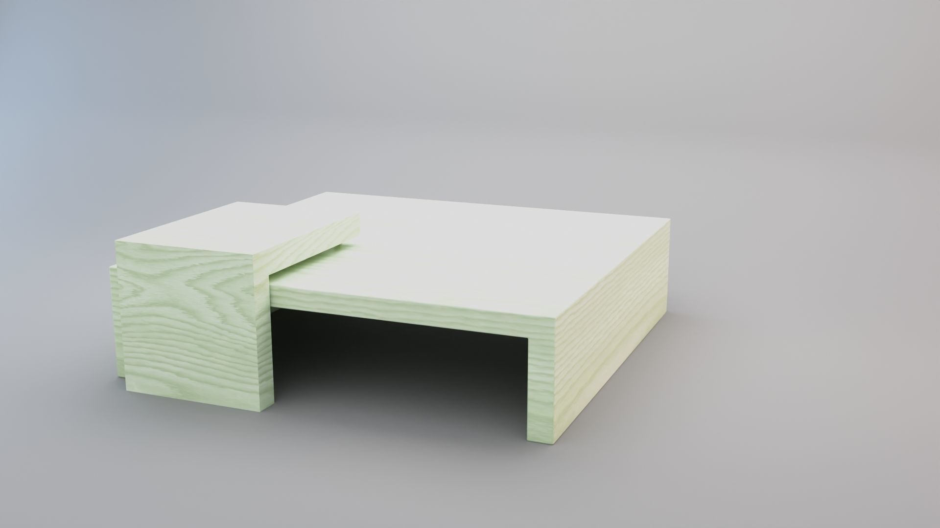 Stained Wood Coffee Table 3D model_2