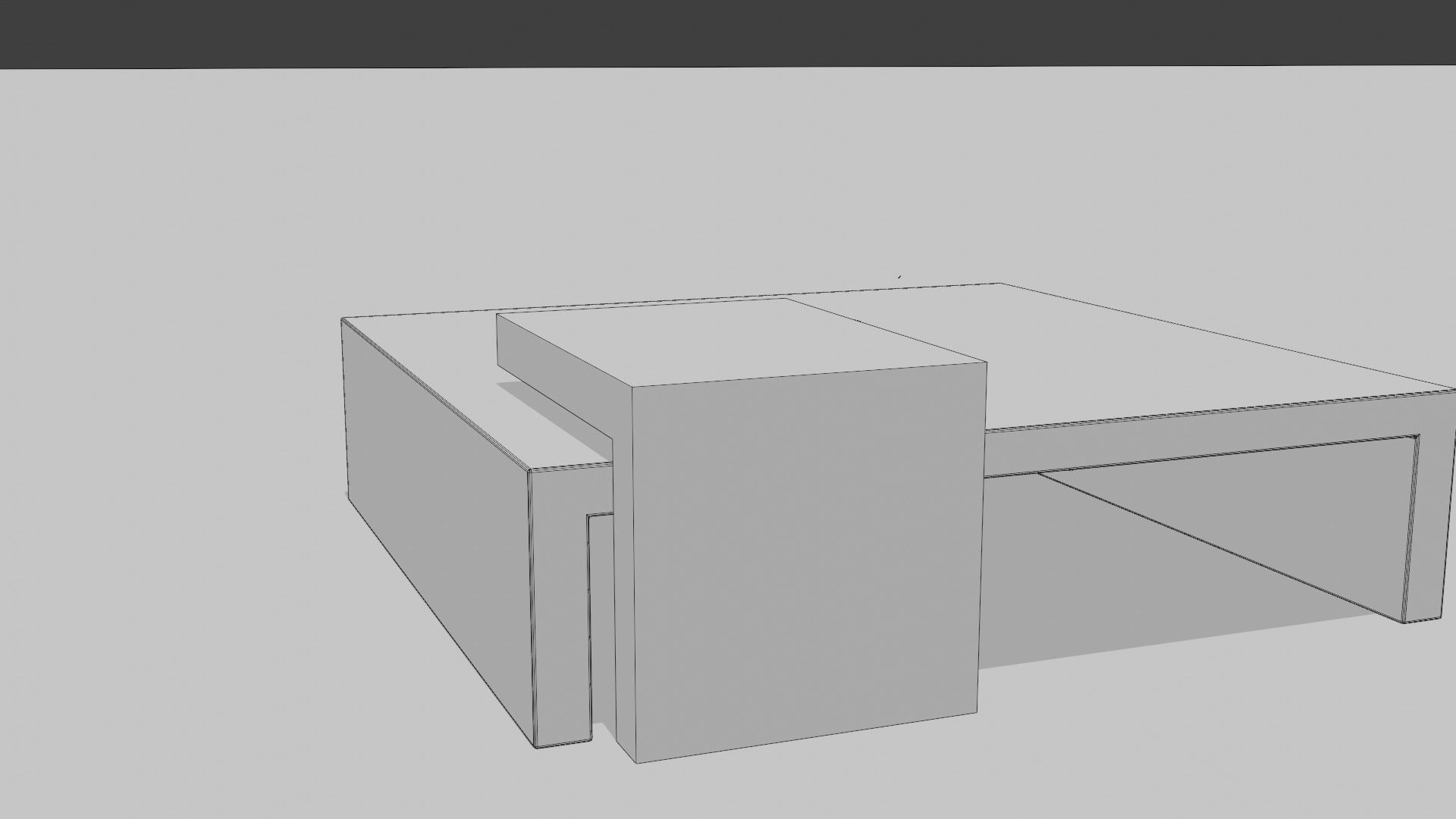 Stained Wood Coffee Table 3D model_21