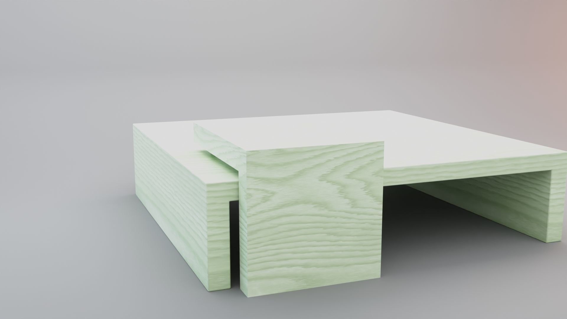 Stained Wood Coffee Table 3D model_9