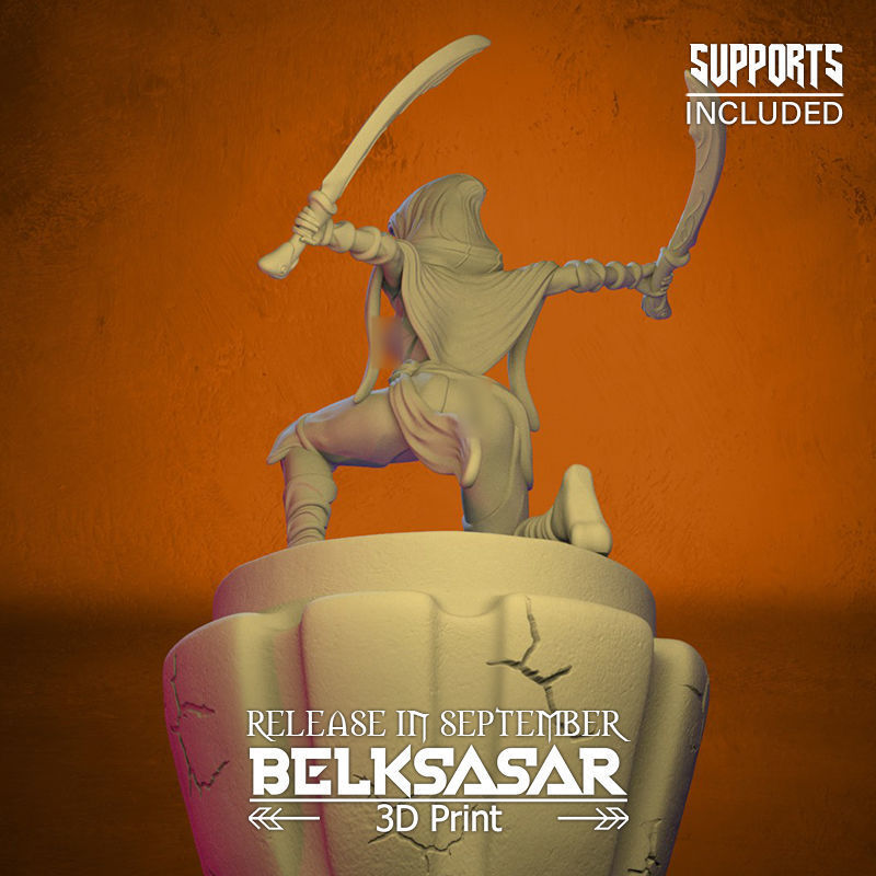 Battle Rogue Girl Normal and Nude 3D print model_39