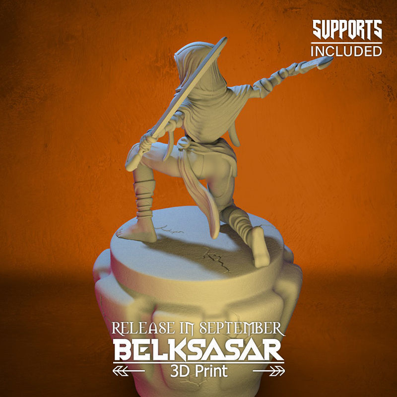 Battle Rogue Girl Normal and Nude 3D print model_33