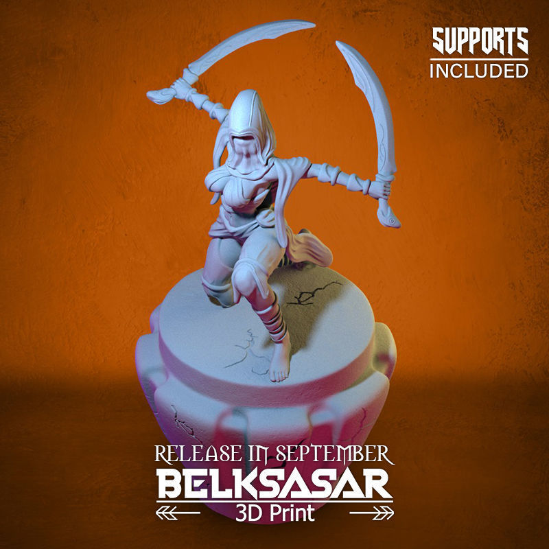 Battle Rogue Girl Normal and Nude 3D print model_32