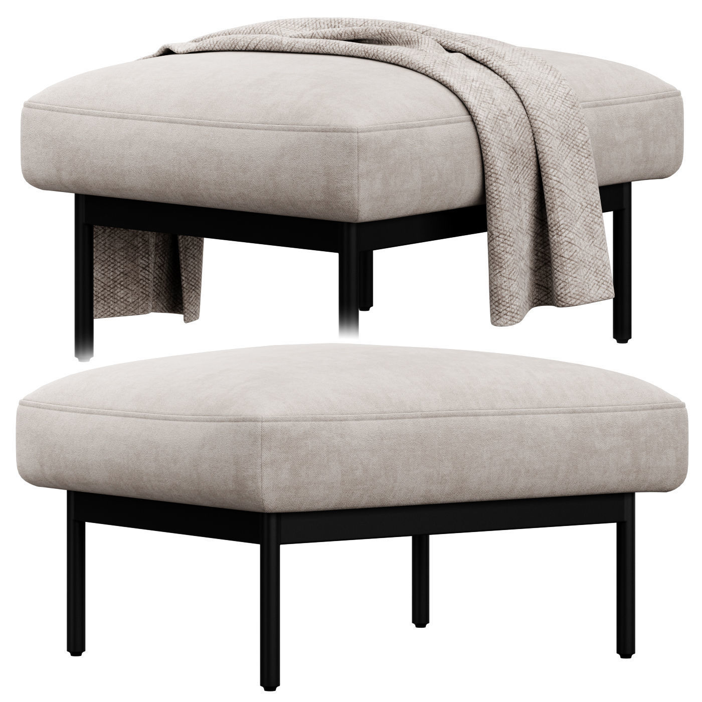 Puff Puff Small Bench by blu dot 3D model_2