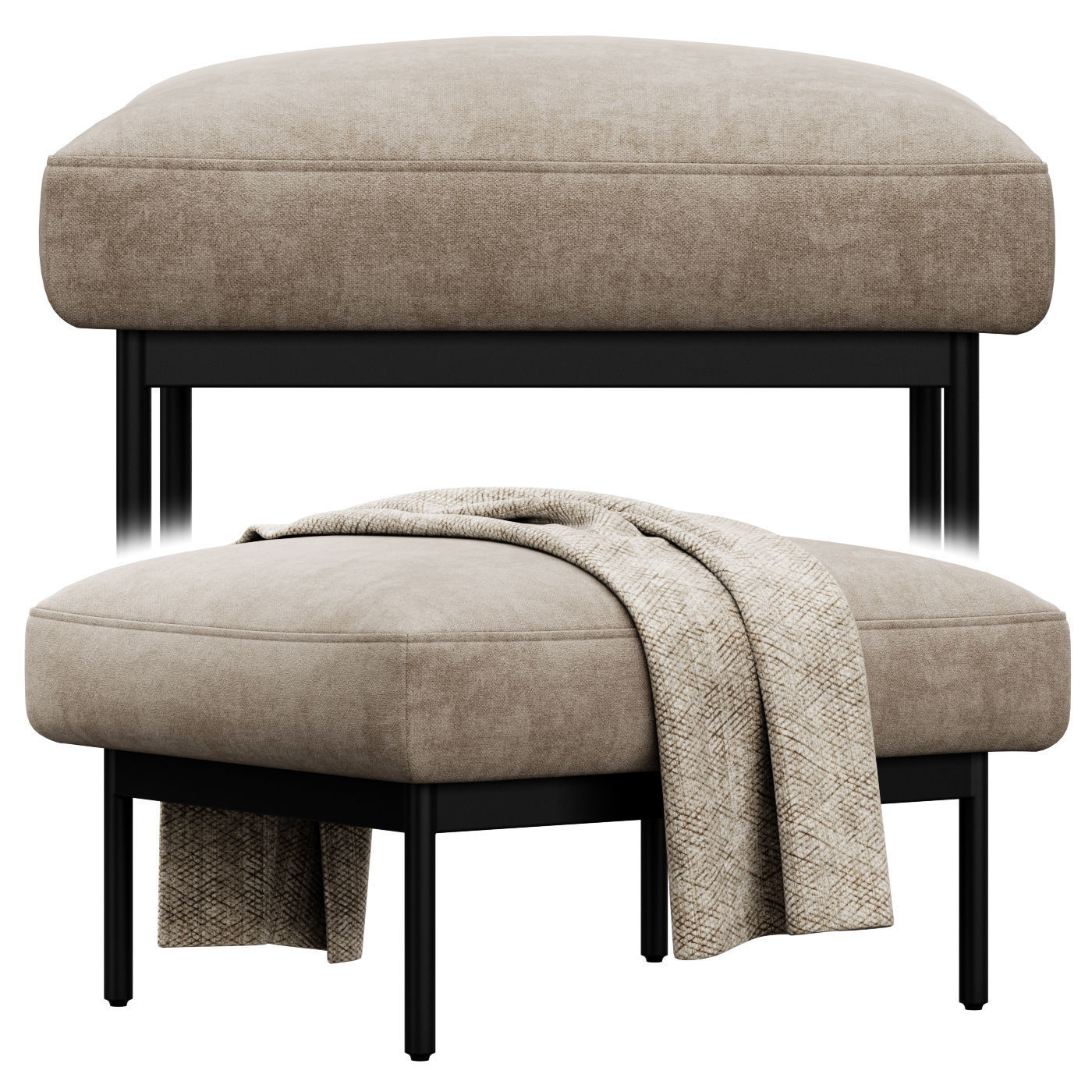 Puff Puff Small Bench by blu dot 3D model_1