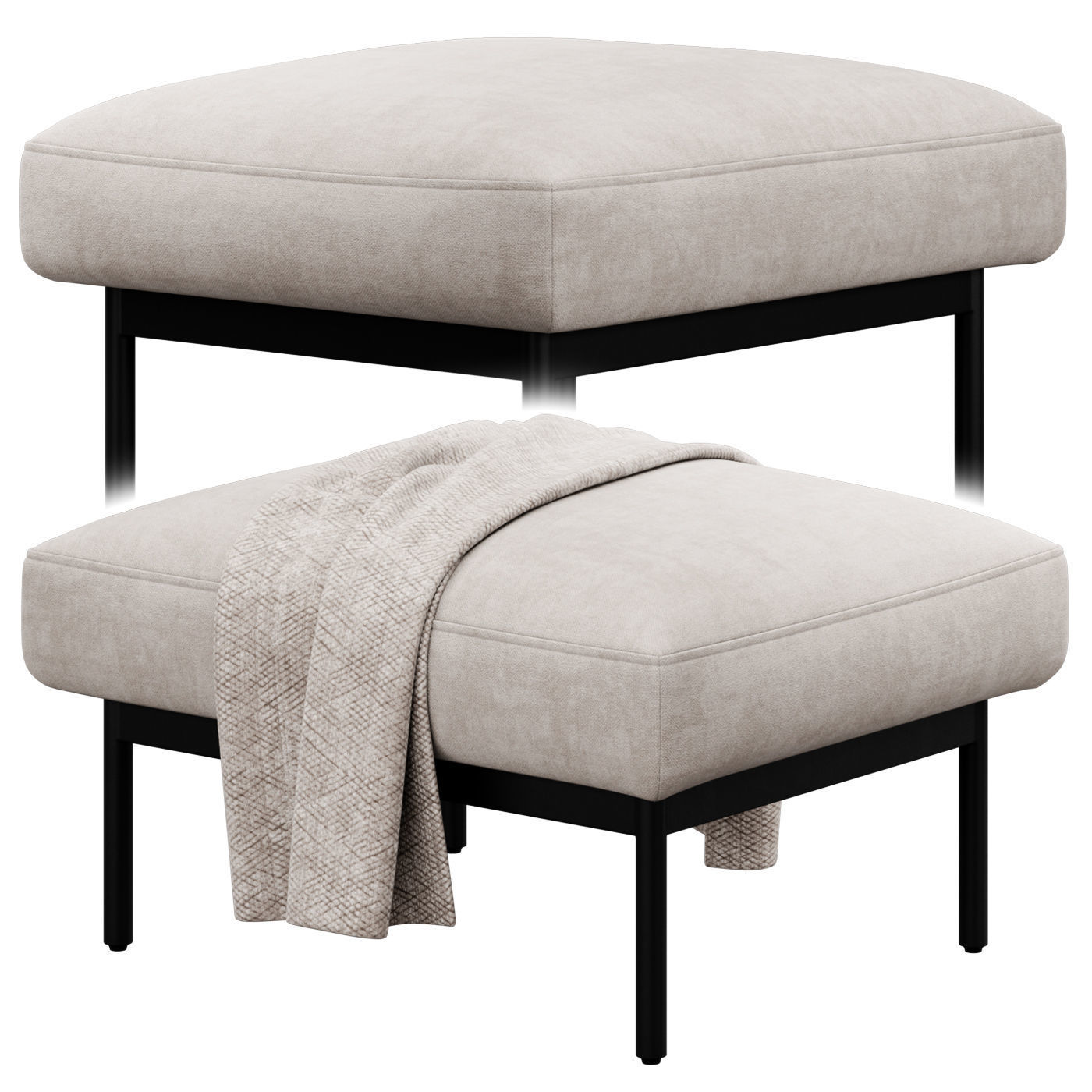 Puff Puff Small Bench by blu dot 3D model_6