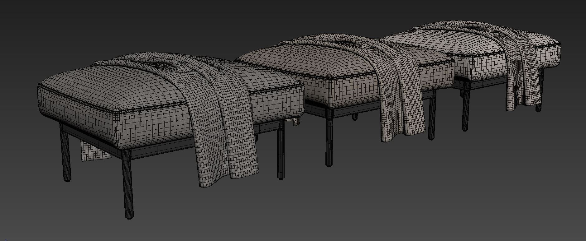 Puff Puff Small Bench by blu dot 3D model_9