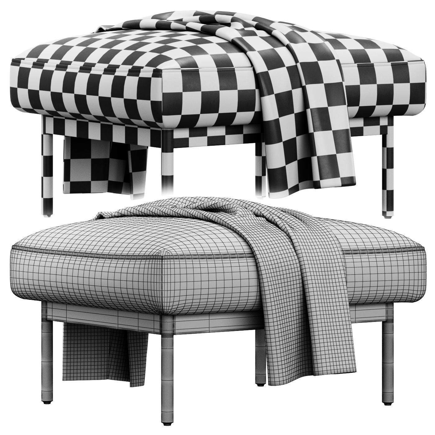 Puff Puff Small Bench by blu dot 3D model_3