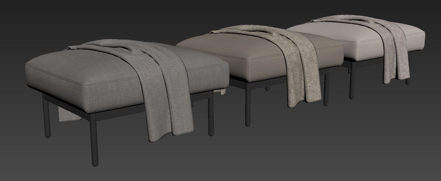 Puff Puff Small Bench by blu dot 3D model_8