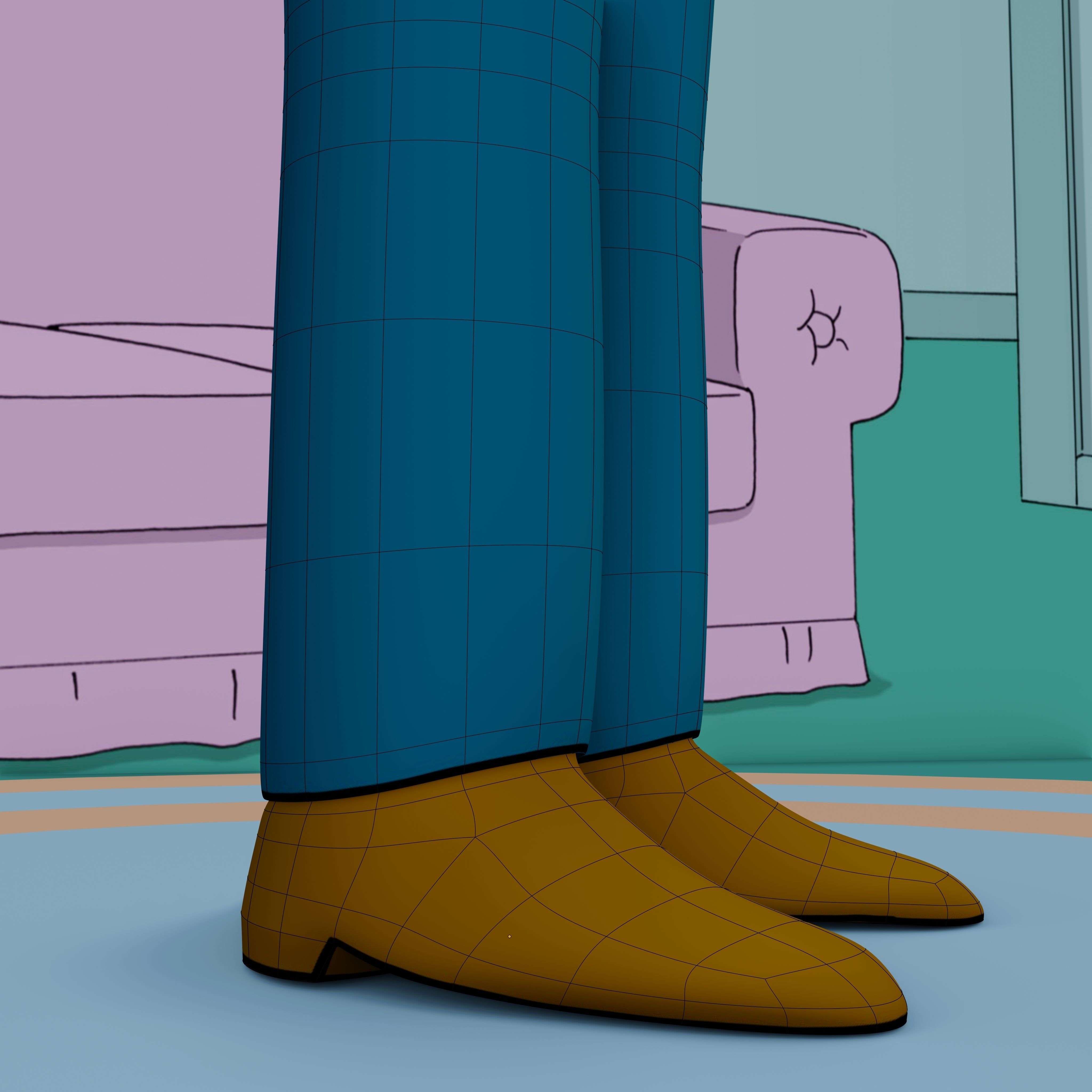 Glenn Quagmire From Family Guy - Rigged Low-poly 3D model_10