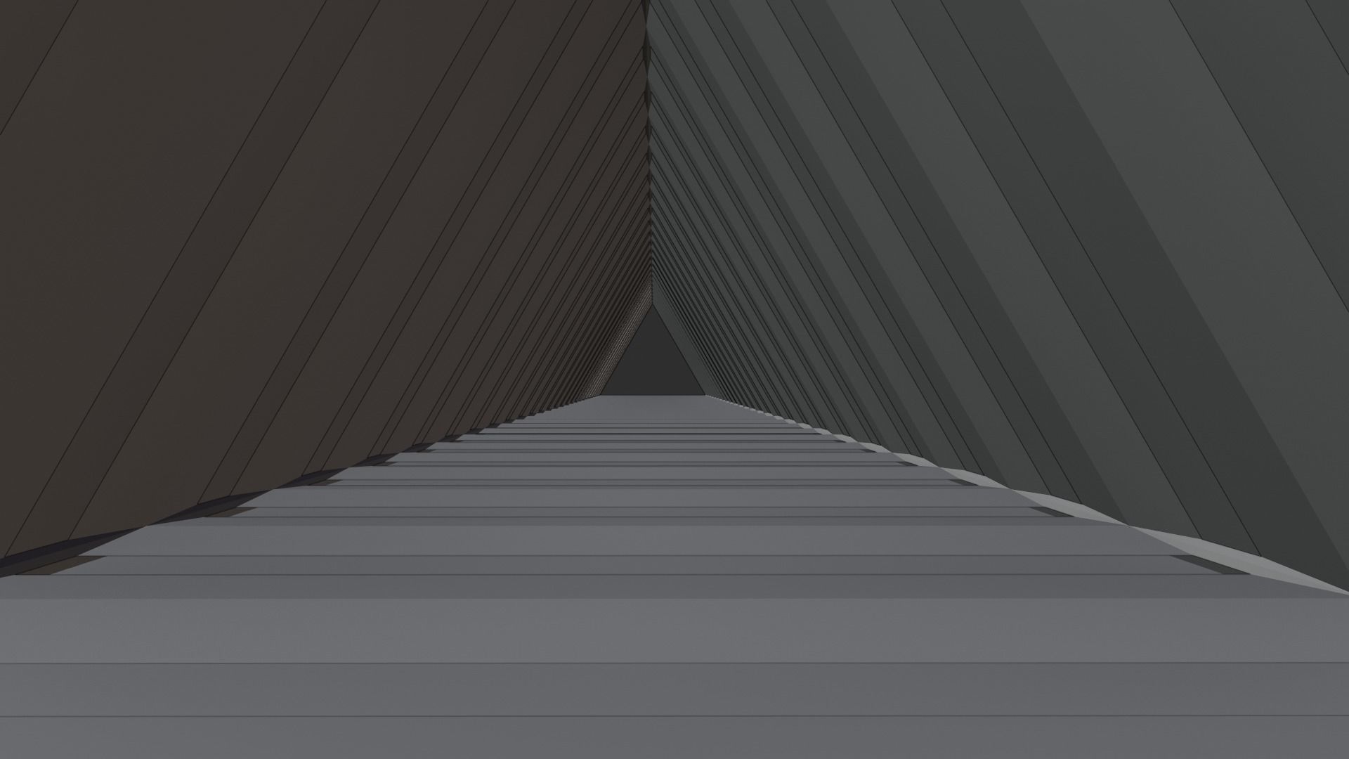 Triangular tunnel animated blender Low-poly 3D model_4
