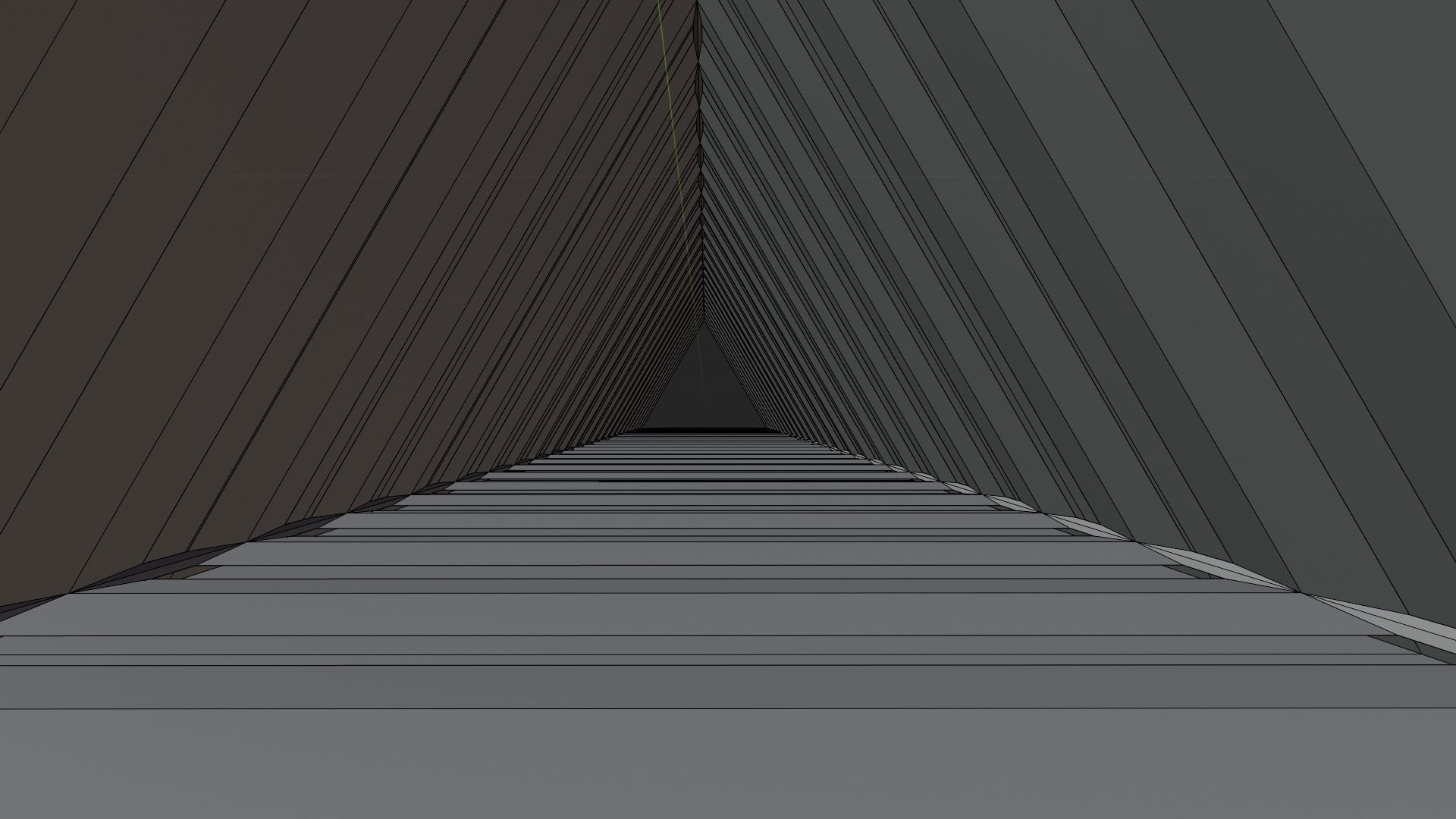 Triangular tunnel animated blender Low-poly 3D model_2