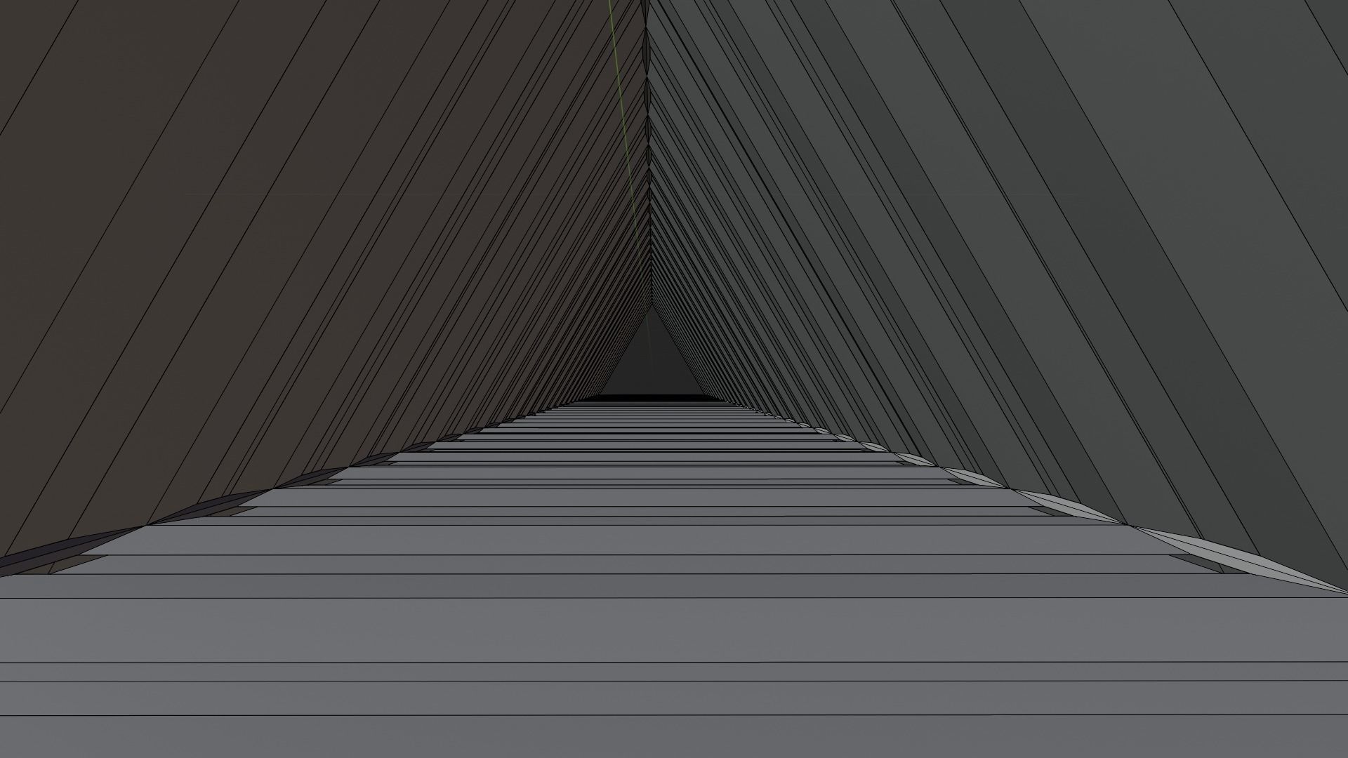 Triangular tunnel animated blender Low-poly 3D model_1