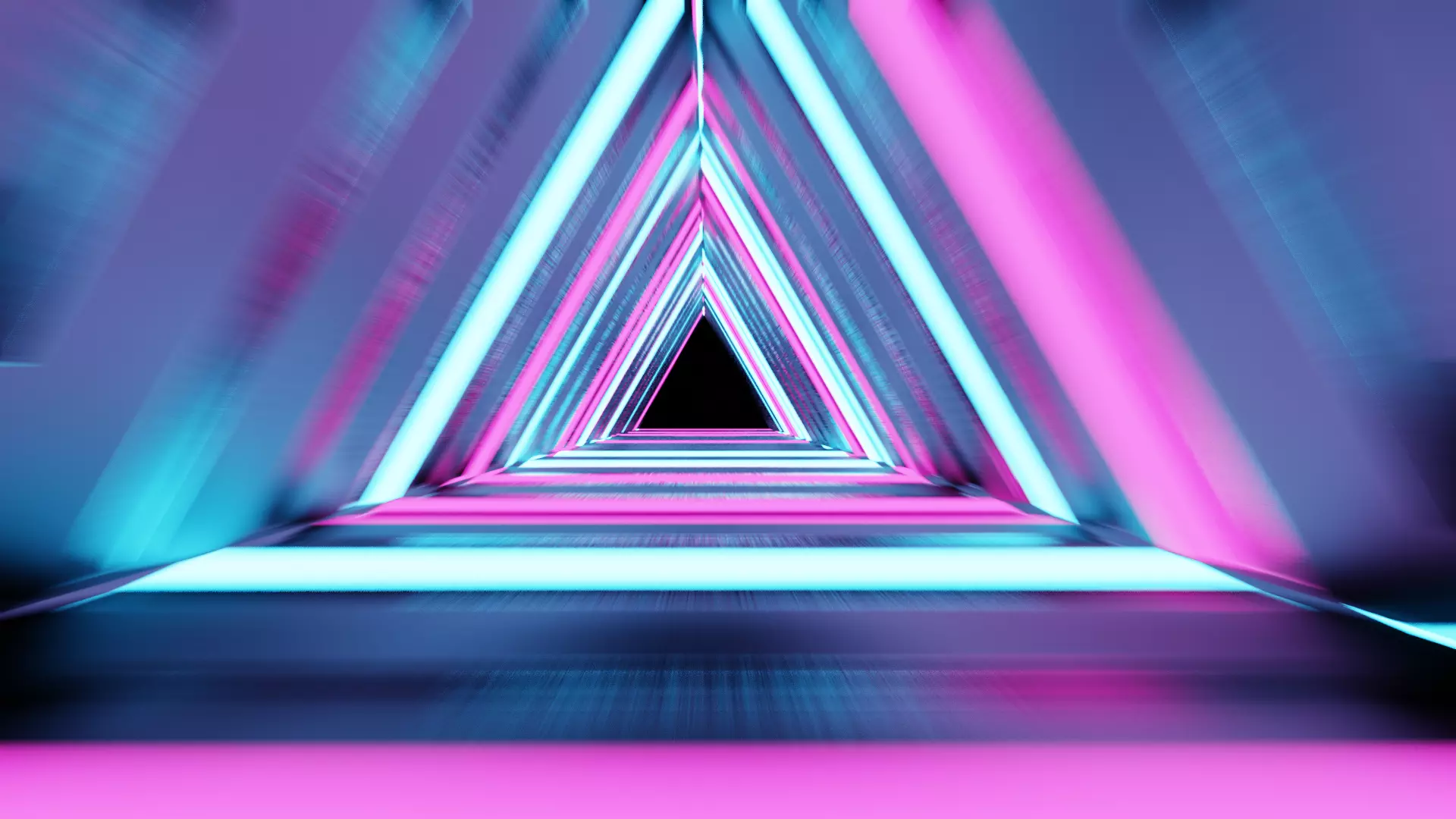 Triangular tunnel animated blender Low-poly 3D model_0