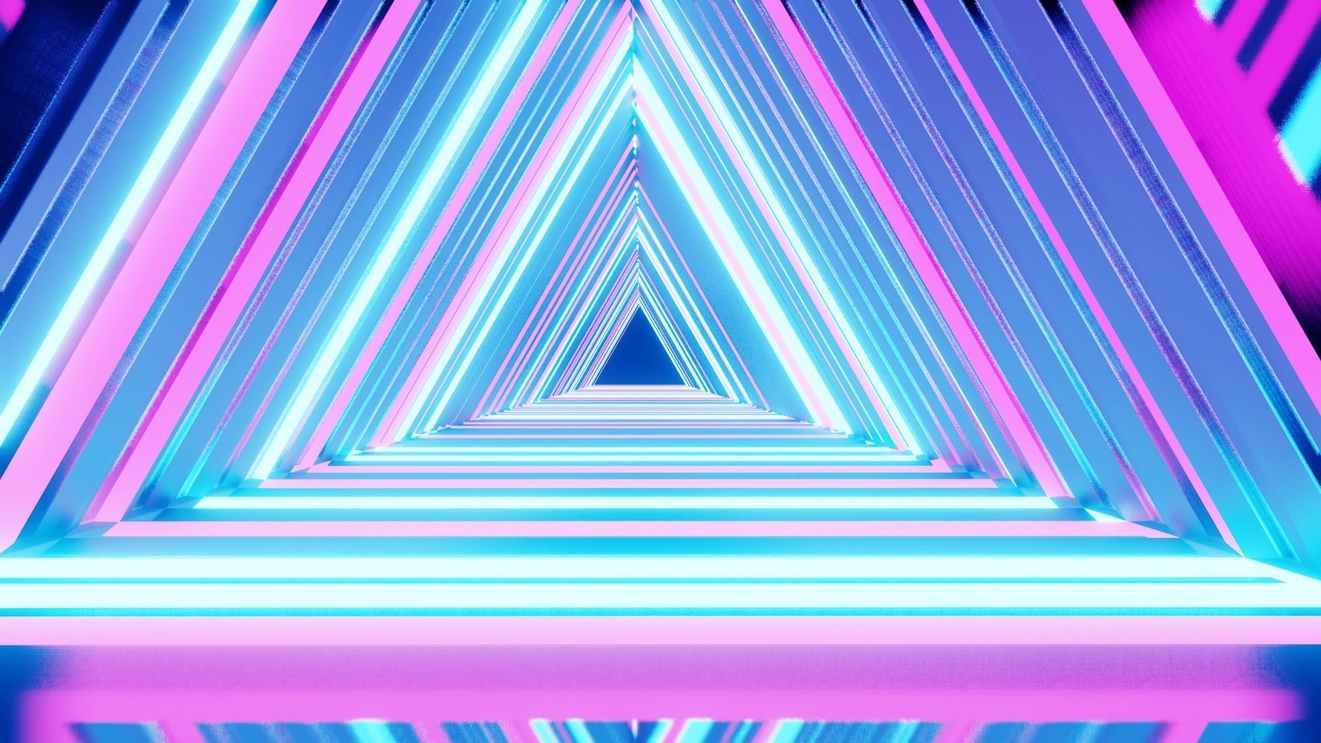 Triangular tunnel animated blender Low-poly 3D model_3